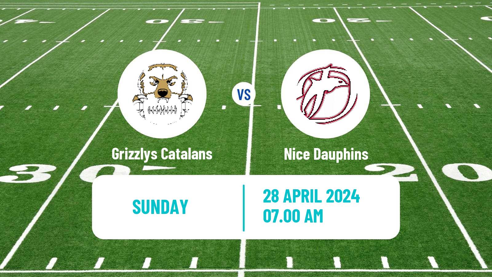 American football French Championnat Elite American Football Grizzlys Catalans - Nice Dauphins
