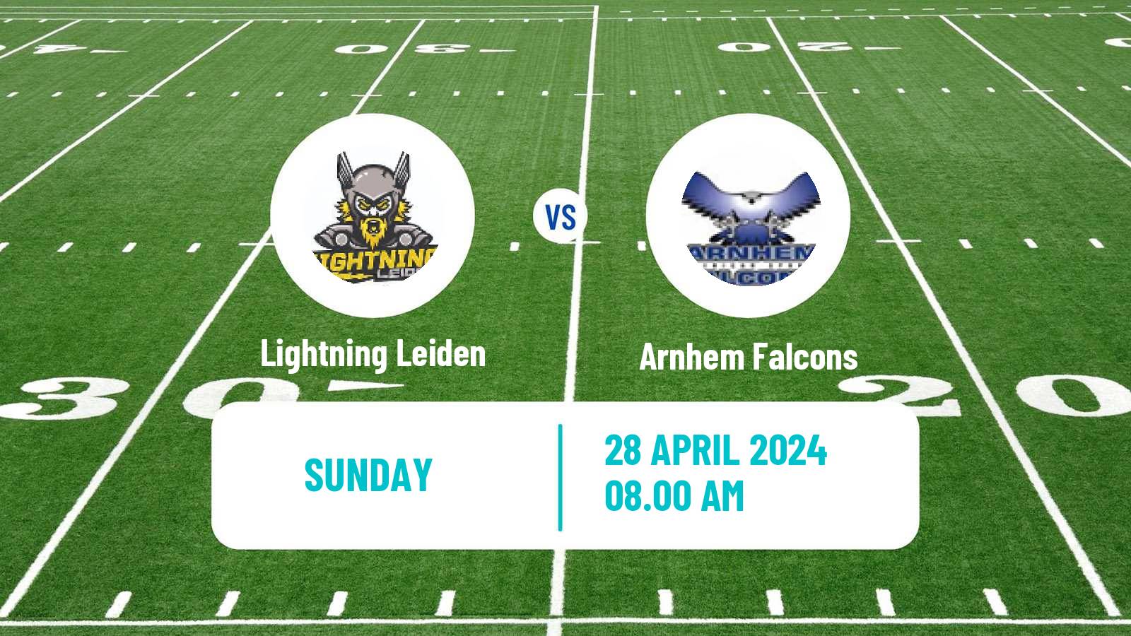 American football Dutch Eredivisie American Football Lightning Leiden - Arnhem Falcons