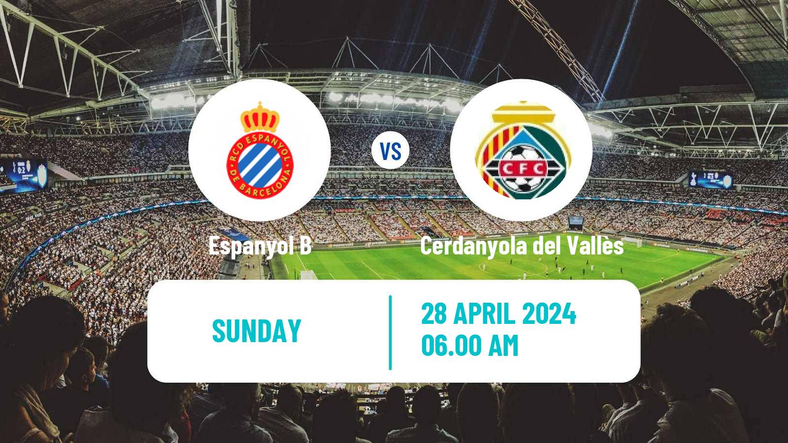 Soccer Spanish Segunda RFEF - Group 3 Espanyol B - Cerdanyola del Vallès