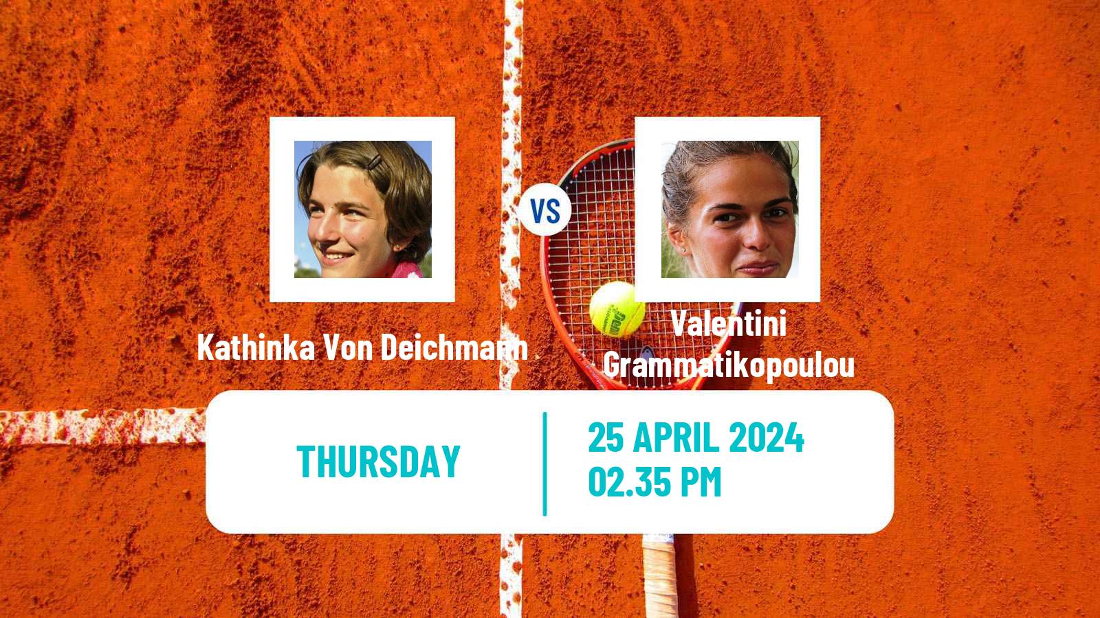 Tennis ITF W75 Charlottesville Va Women Kathinka Von Deichmann - Valentini Grammatikopoulou