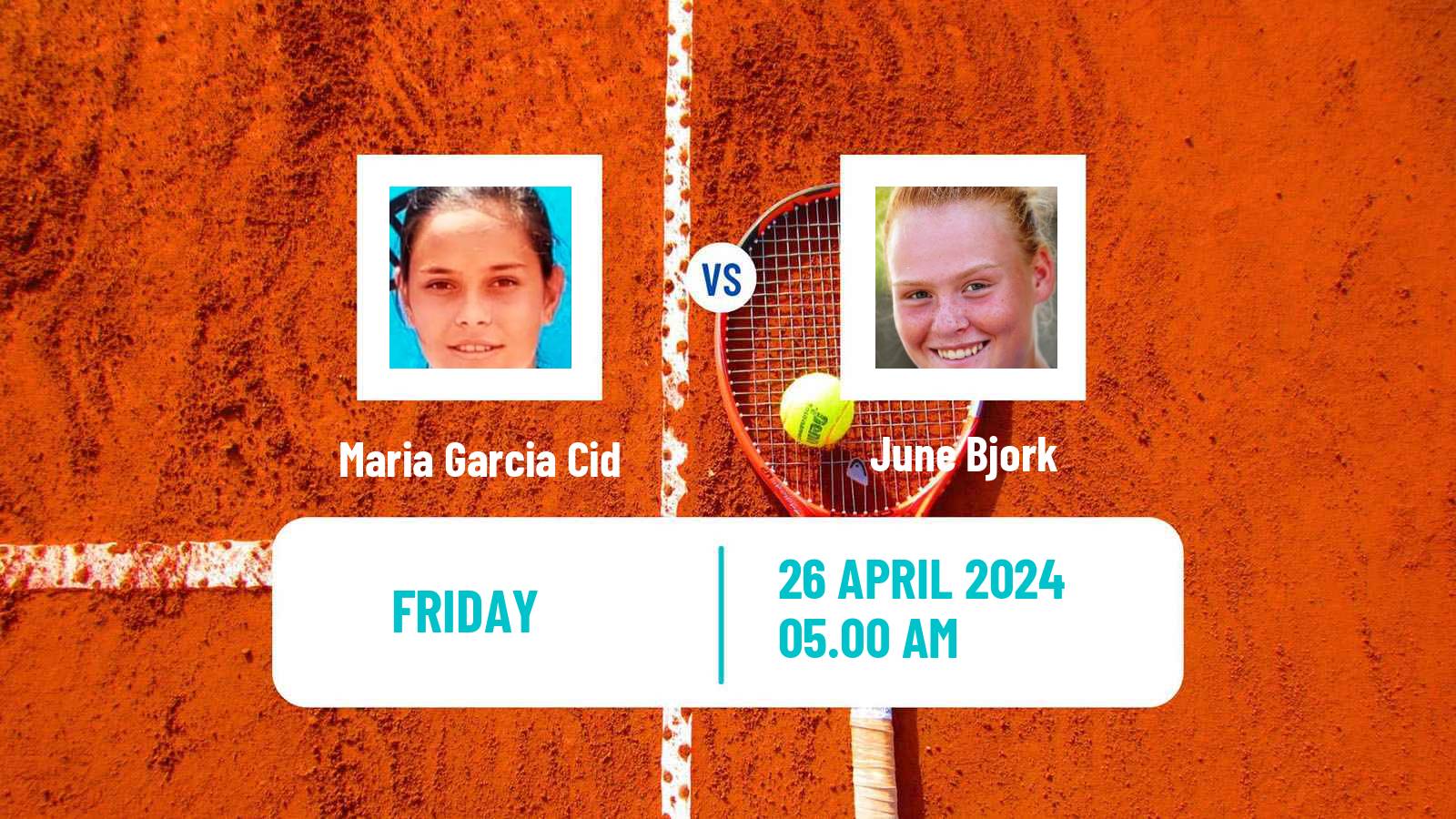 Tennis ITF W15 Telde 4 Women Maria Garcia Cid - June Bjork