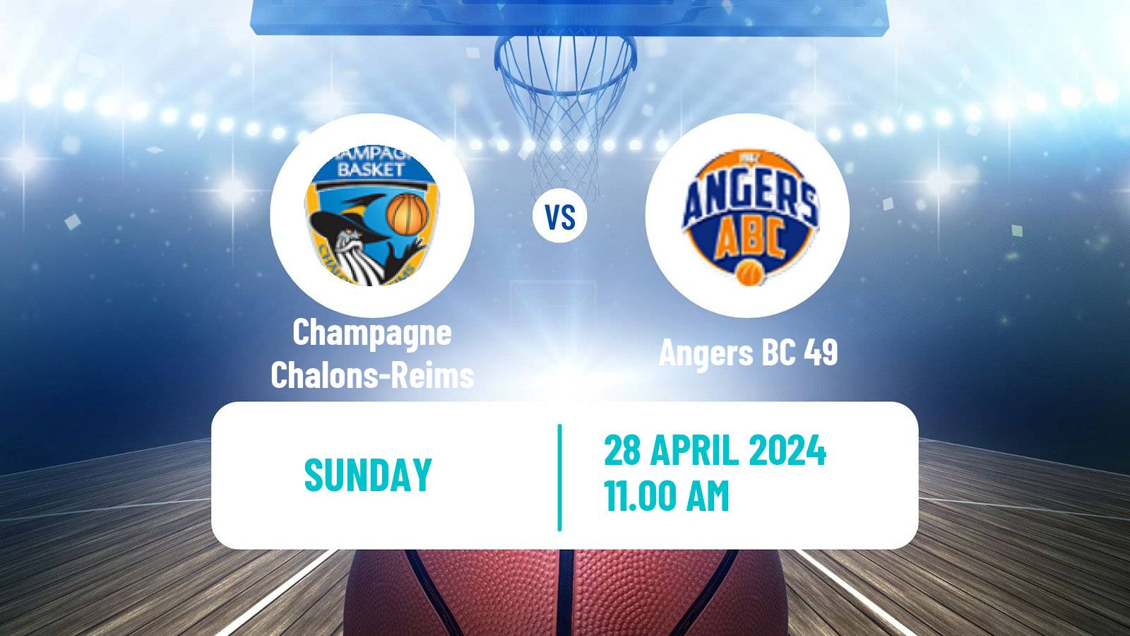 Basketball French LNB Pro B Champagne Chalons-Reims - Angers BC 49