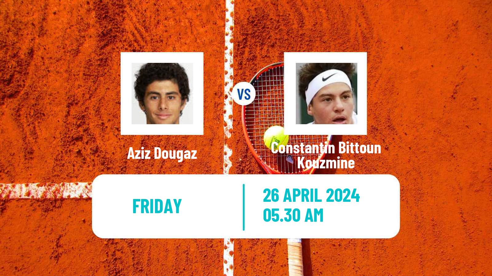Tennis ITF M25 Angers Men Aziz Dougaz - Constantin Bittoun Kouzmine