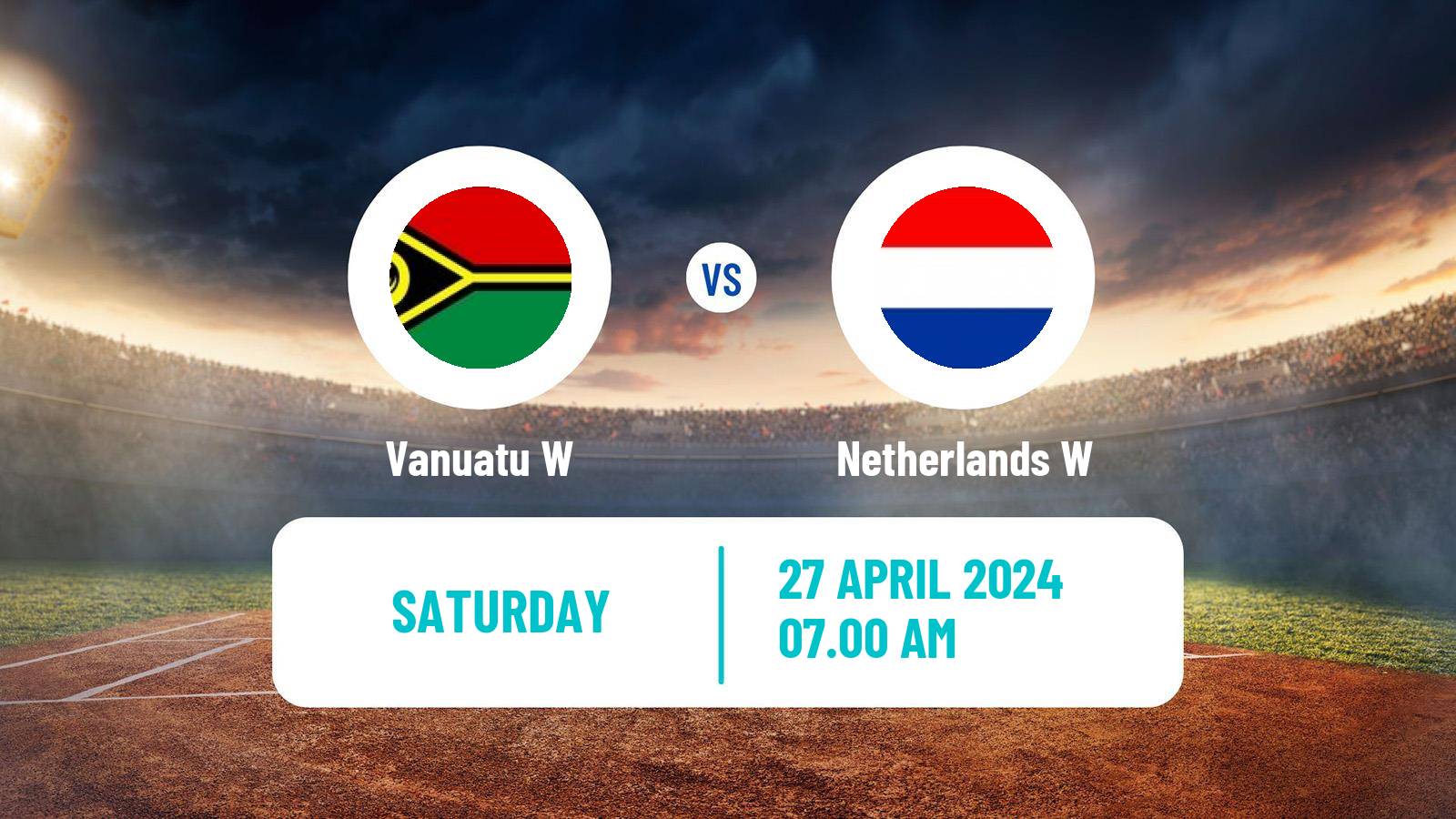 Cricket ICC World Twenty20 Women Netherlands W - Vanuatu W