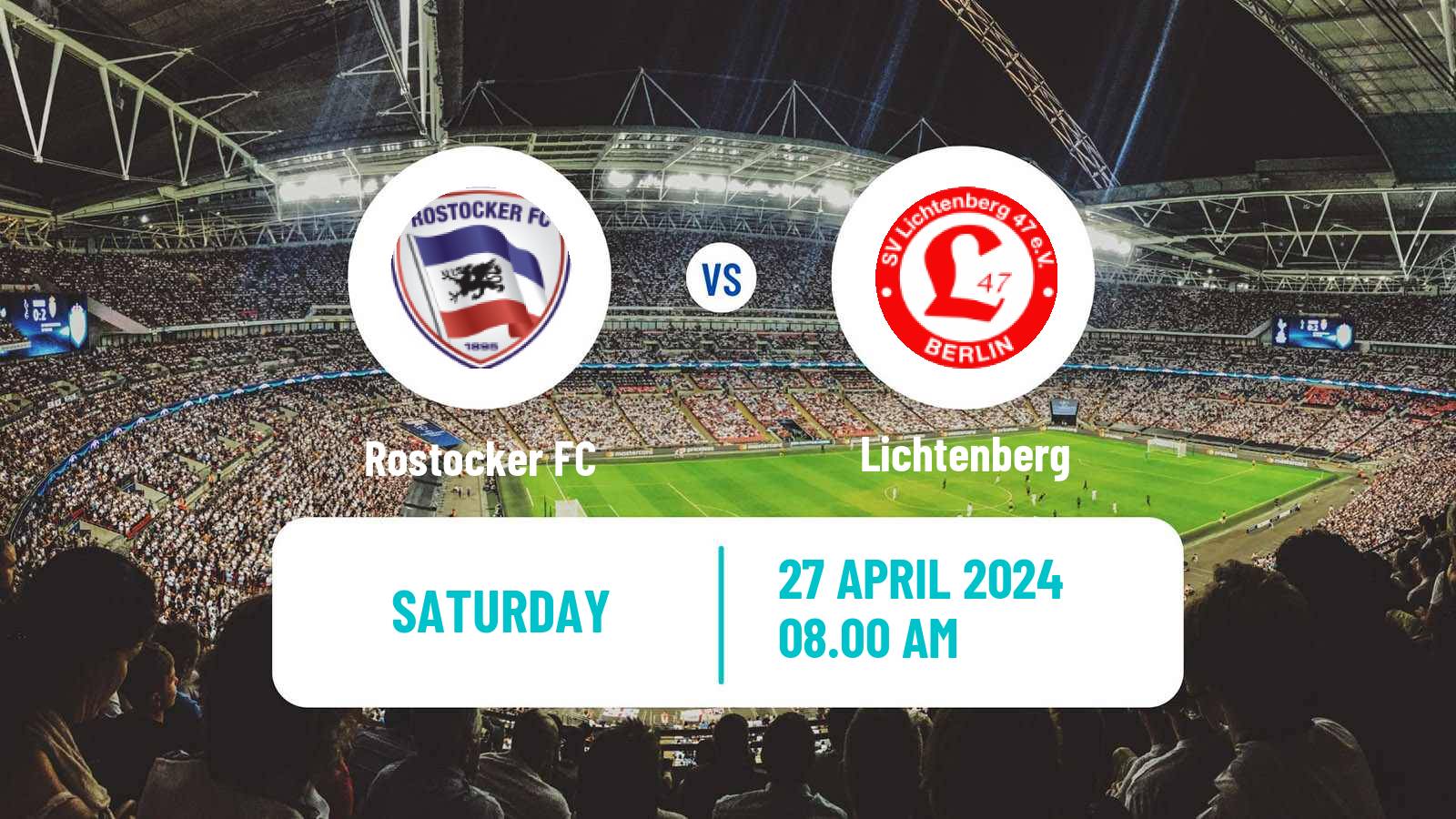 Soccer German Oberliga NOFV-Nord Rostocker FC - Lichtenberg