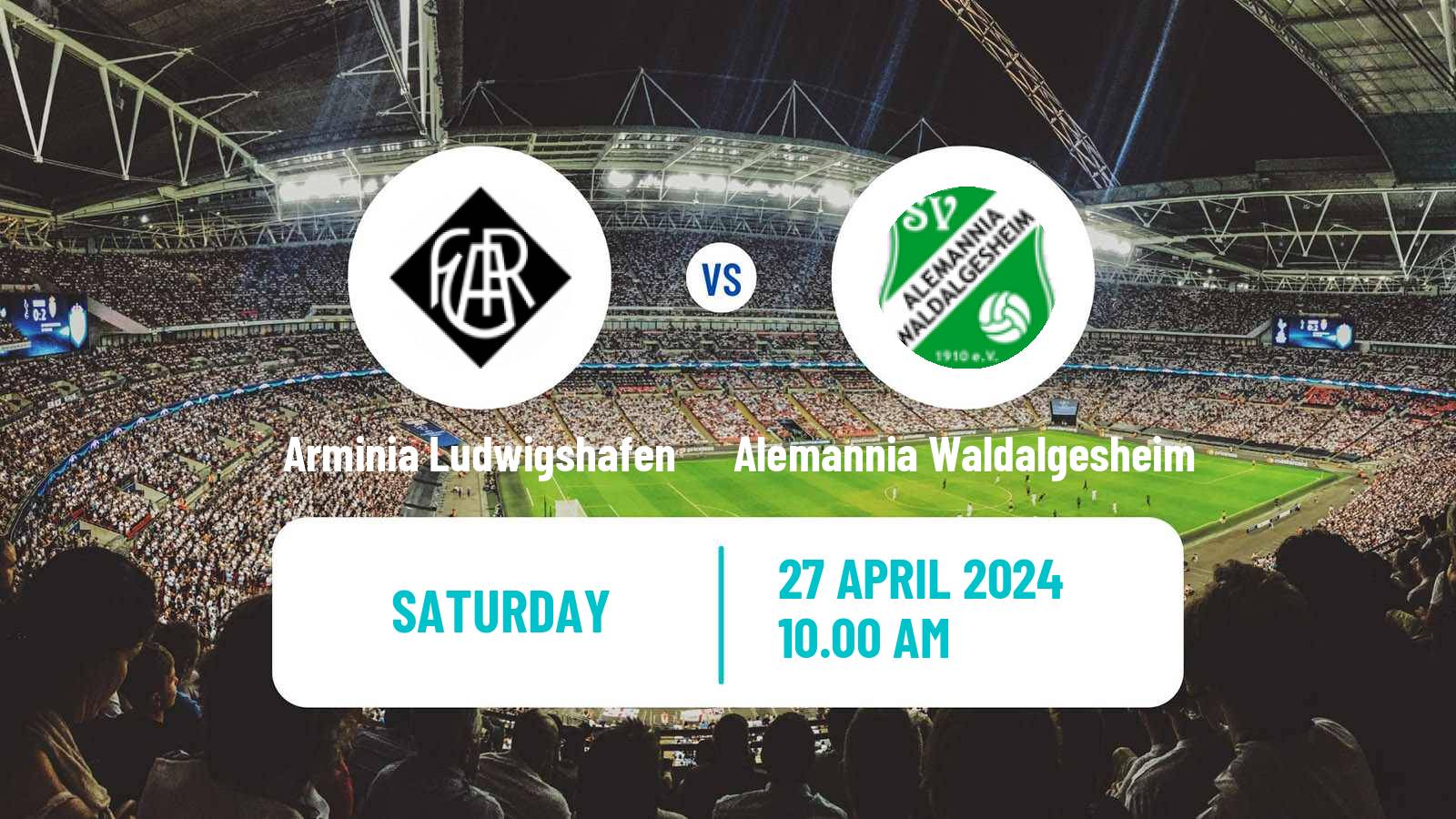 Soccer German Oberliga Rheinland-Pfalz/Saar Arminia Ludwigshafen - Alemannia Waldalgesheim