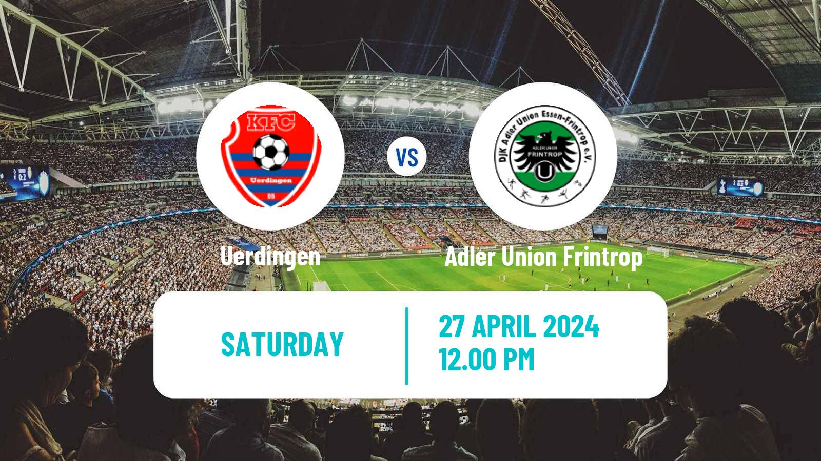 Soccer German Oberliga Niederrhein Uerdingen - Adler Union Frintrop