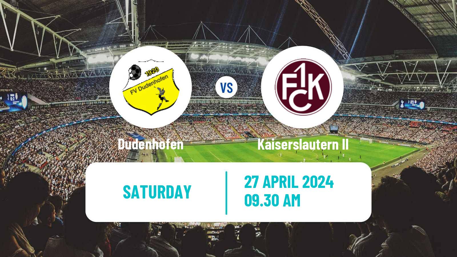 Soccer German Oberliga Rheinland-Pfalz/Saar Dudenhofen - Kaiserslautern II