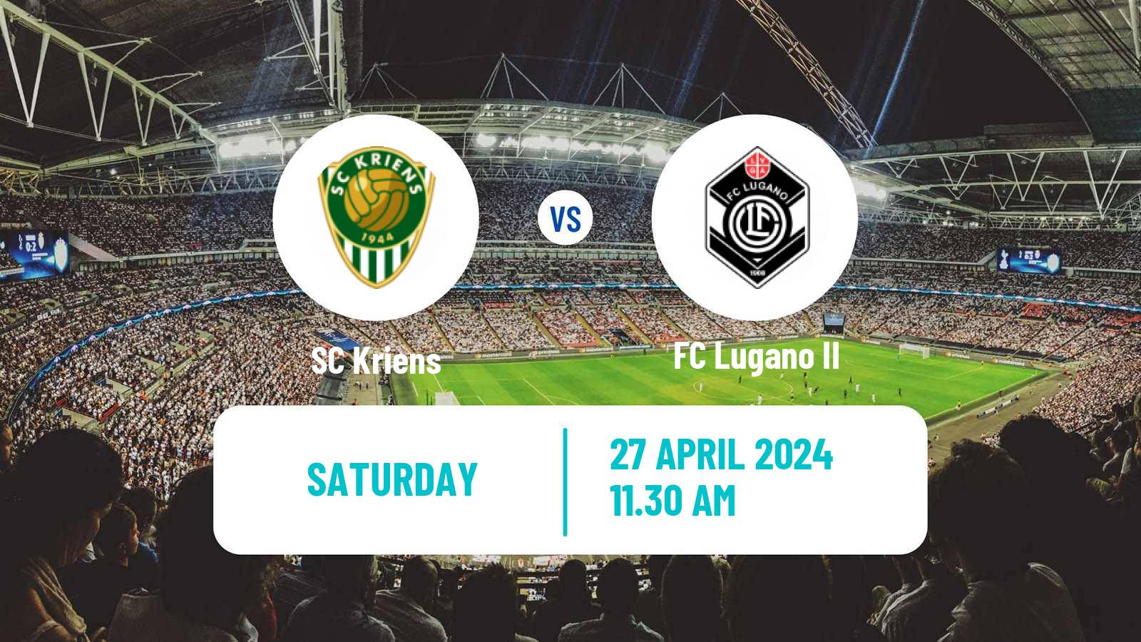 Soccer Swiss Promotion League Kriens - Lugano II