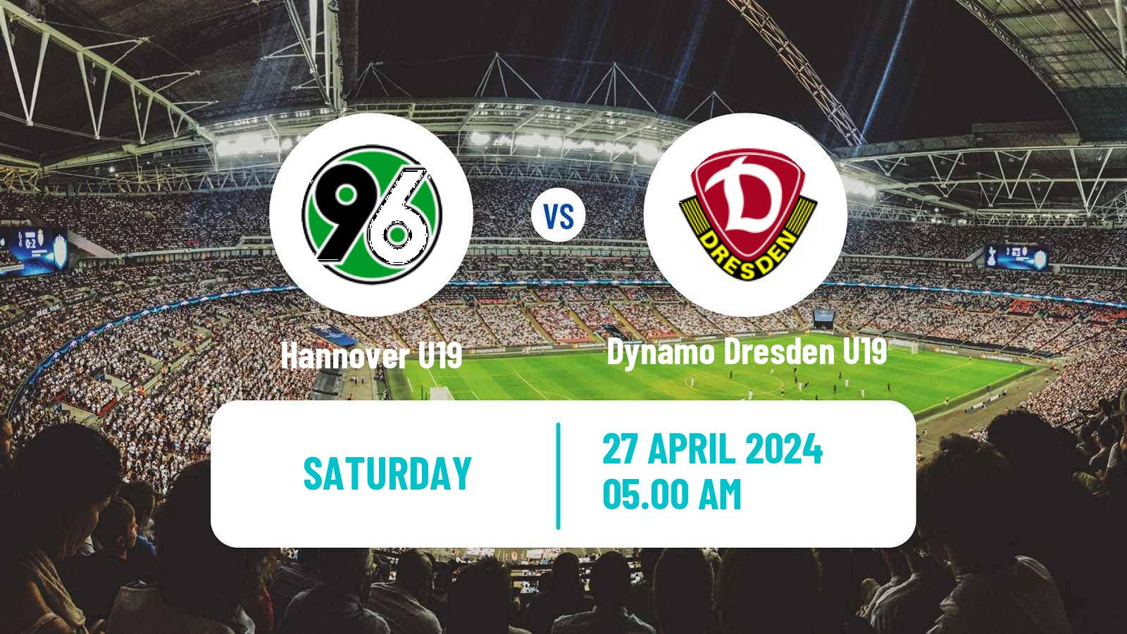 Soccer German Junioren Bundesliga North Hannover U19 - Dynamo Dresden U19