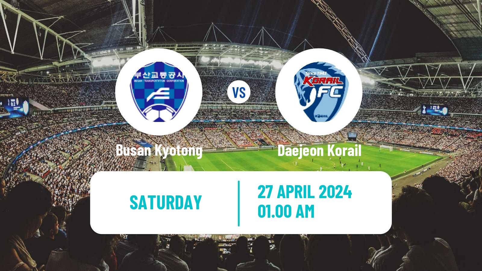 Soccer South Korean K3 League Busan Kyotong - Daejeon Korail