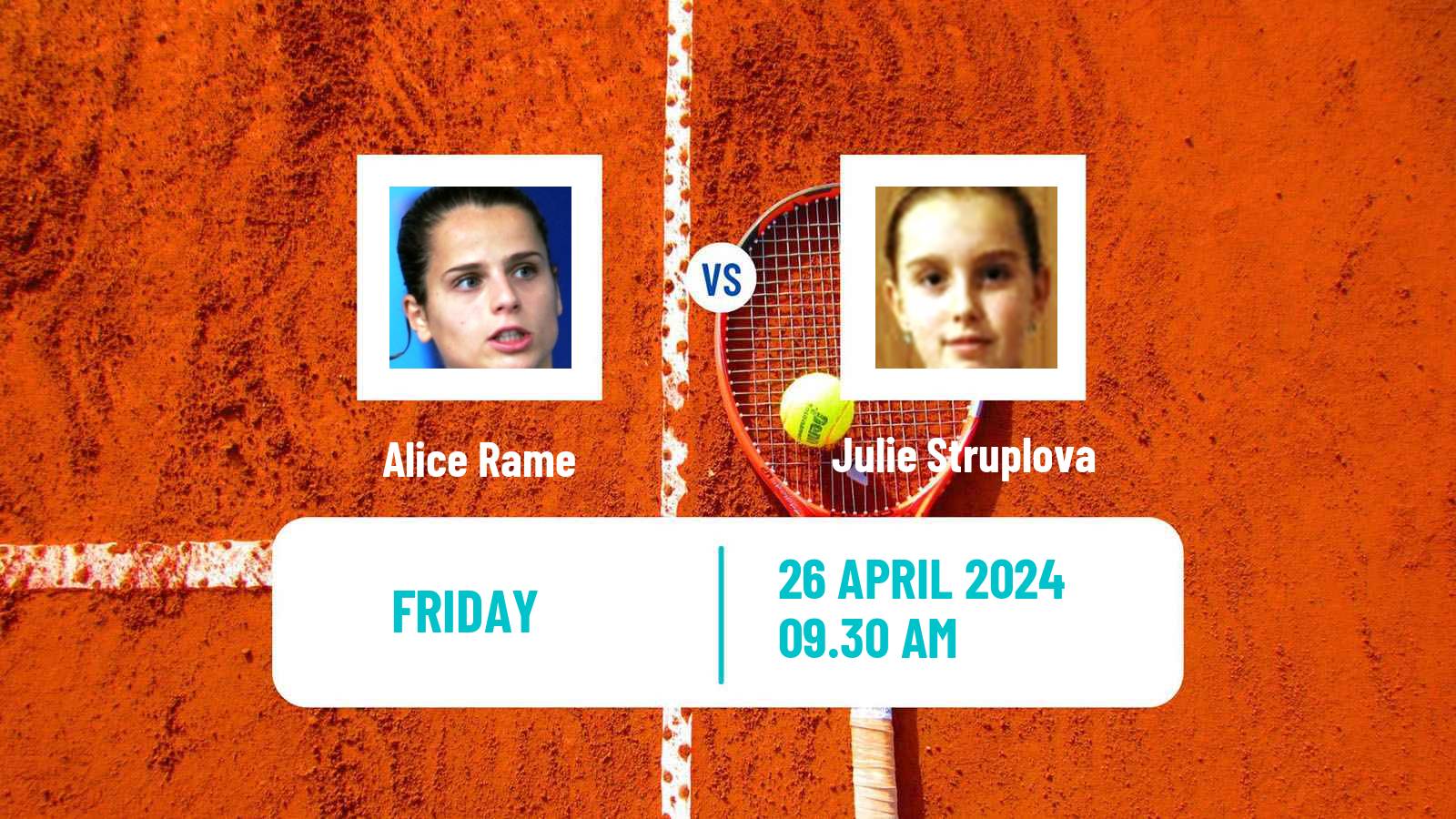 Tennis ITF W35 Hammamet 6 Women Alice Rame - Julie Struplova