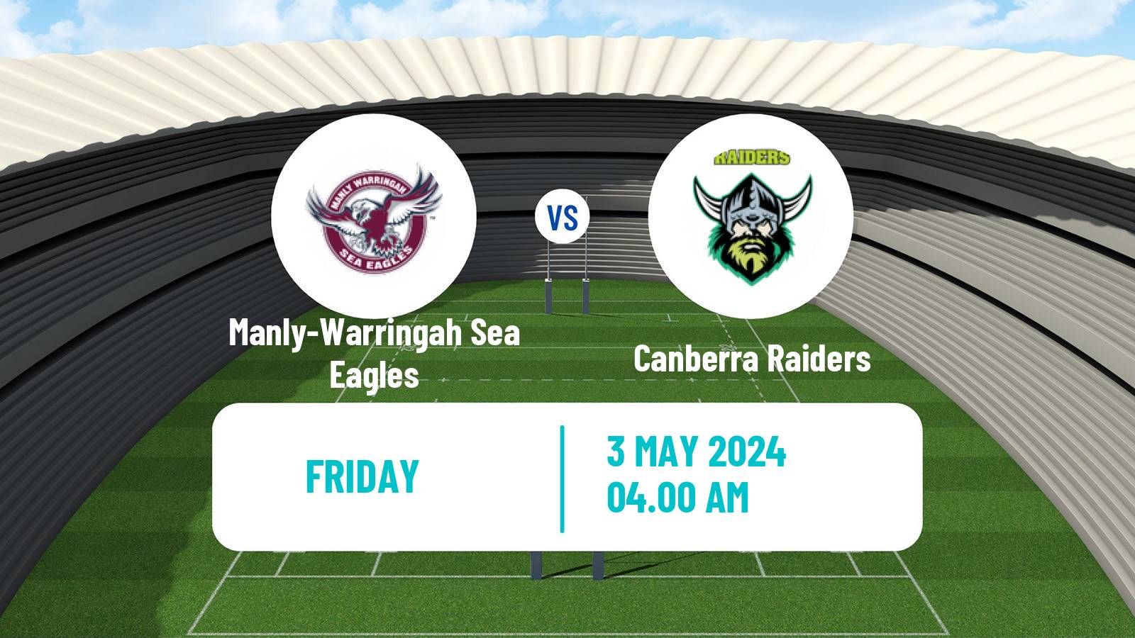 Rugby league Australian NRL Manly-Warringah Sea Eagles - Canberra Raiders