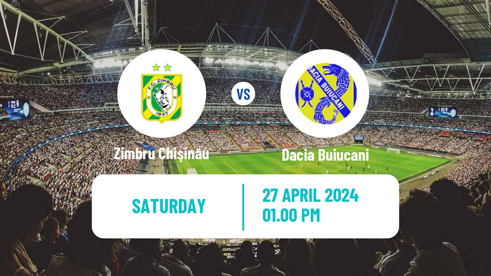 Soccer Moldovan Super Liga Zimbru Chişinău - Dacia Buiucani