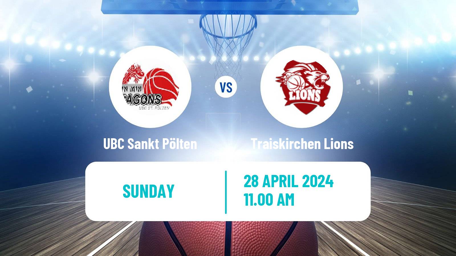 Basketball Austrian Superliga Basketball UBC Sankt Pölten - Traiskirchen Lions