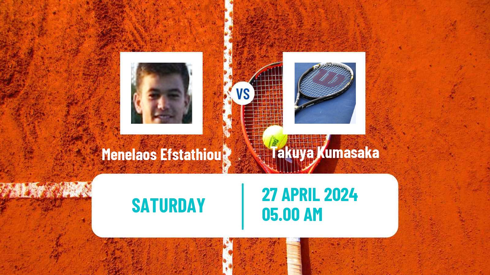 Tennis ITF M15 Monastir 17 Men Menelaos Efstathiou - Takuya Kumasaka