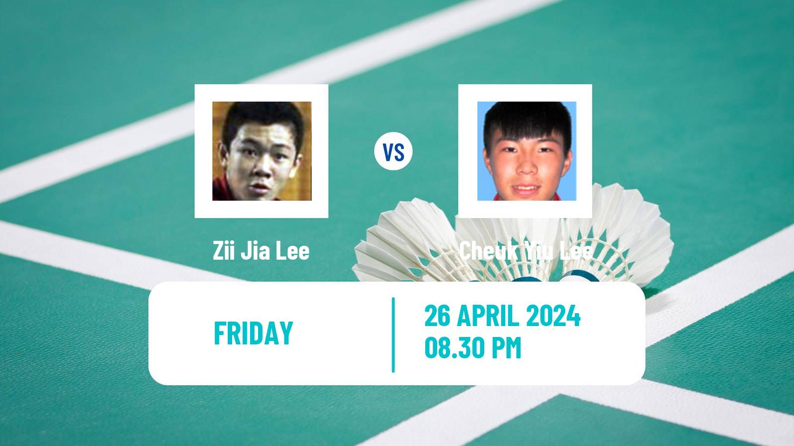Badminton BWF Thomas Cup Men Zii Jia Lee - Cheuk Yiu Lee
