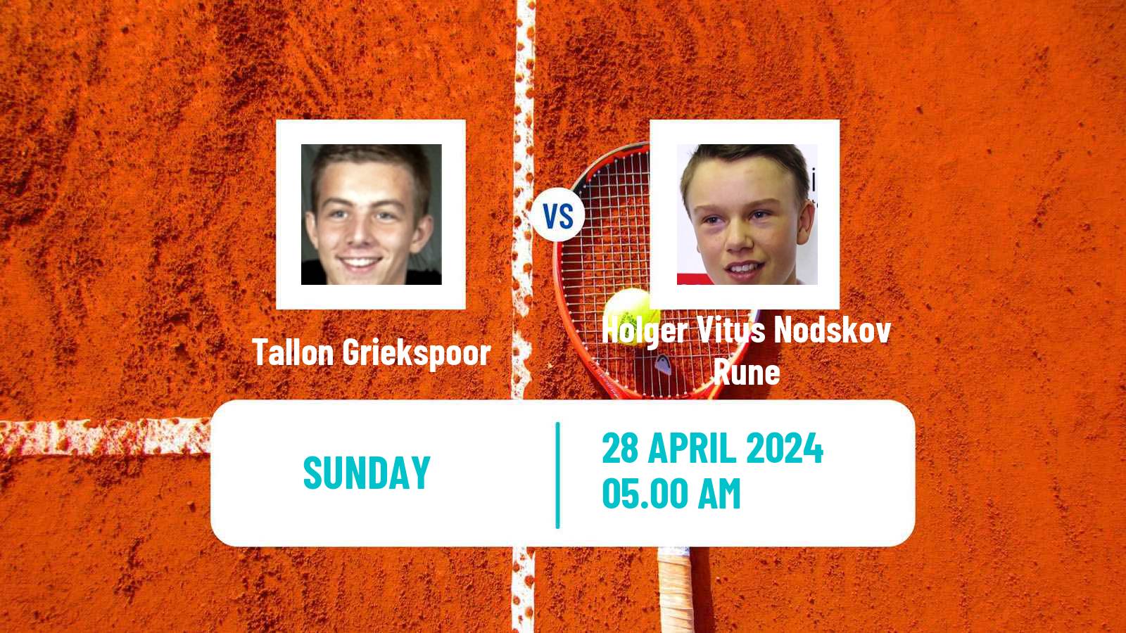 Tennis ATP Madrid Tallon Griekspoor - Holger Vitus Nodskov Rune