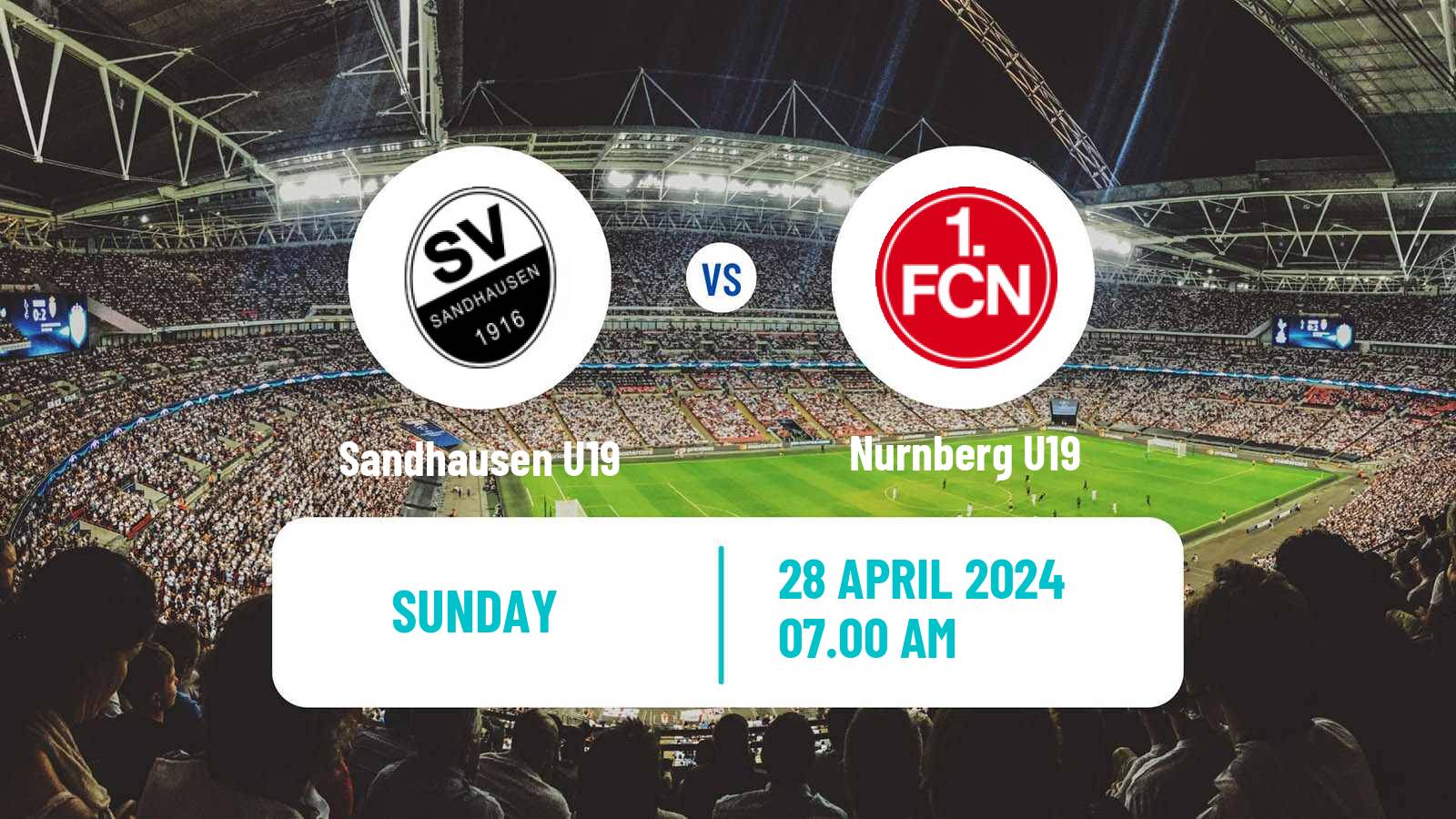 Soccer German Junioren Bundesliga South Sandhausen U19 - Nurnberg U19