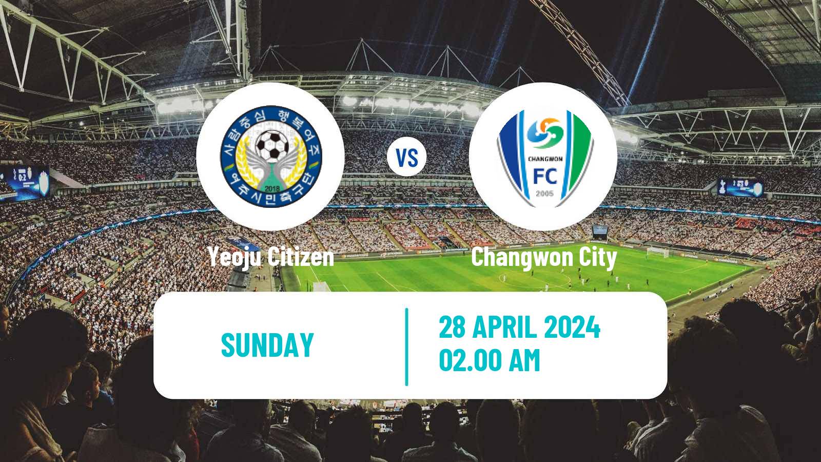 Soccer South Korean K3 League Yeoju Citizen - Changwon City