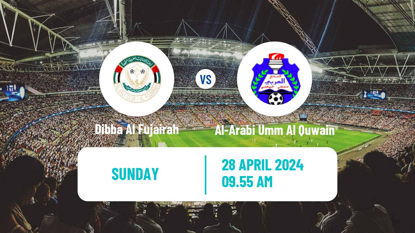 Soccer UAE Division 1 Dibba Al Fujairah - Al-Arabi Umm Al Quwain