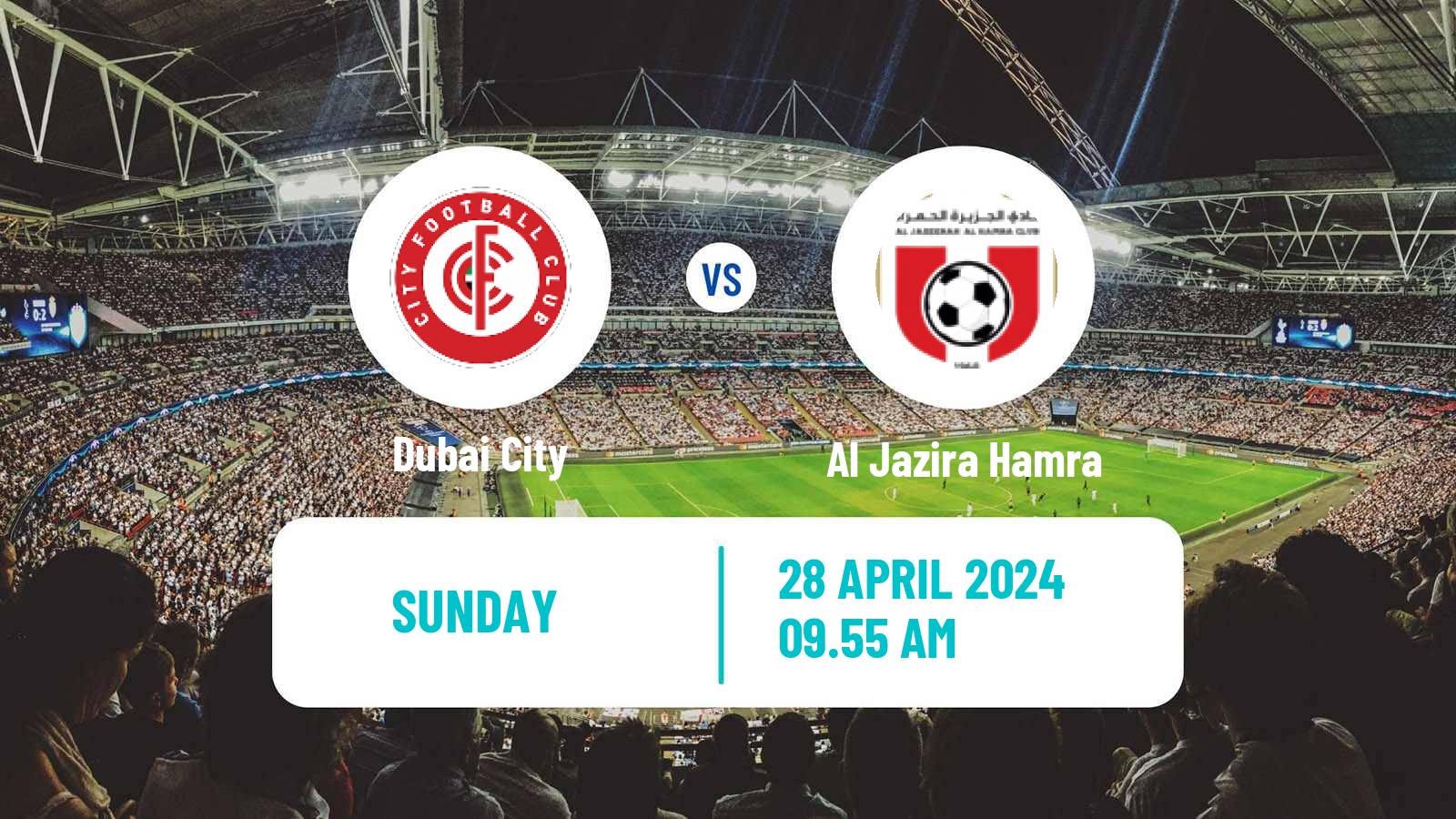 Soccer UAE Division 1 Dubai City - Al Jazira Hamra