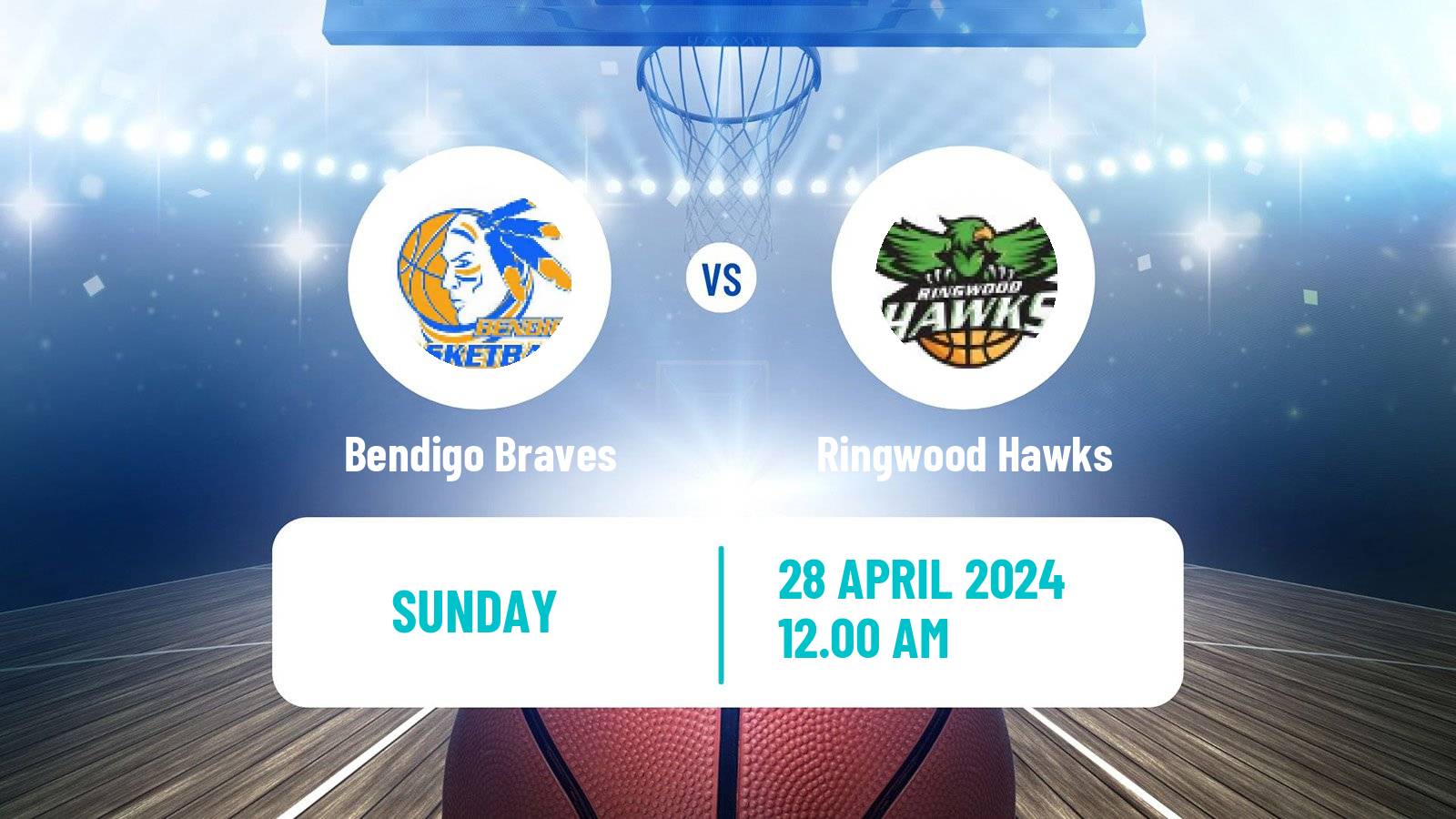 Basketball Australian NBL1 South Bendigo Braves - Ringwood Hawks