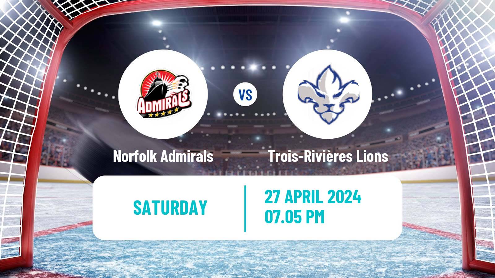 Hockey ECHL Norfolk Admirals - Trois-Rivières Lions