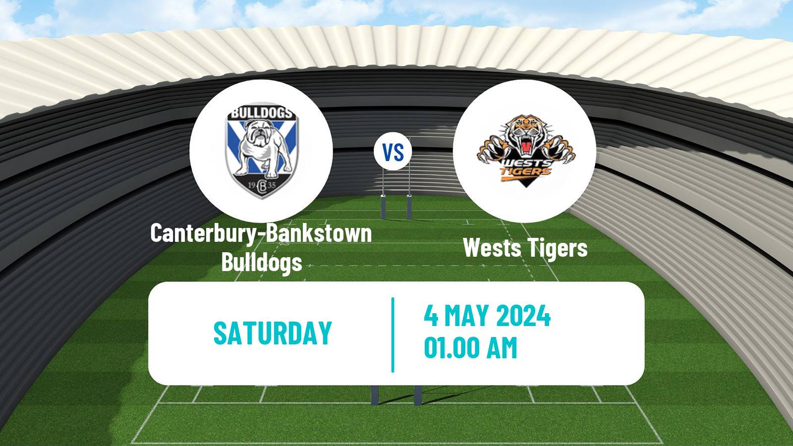Rugby league Australian NRL Canterbury-Bankstown Bulldogs - Wests Tigers