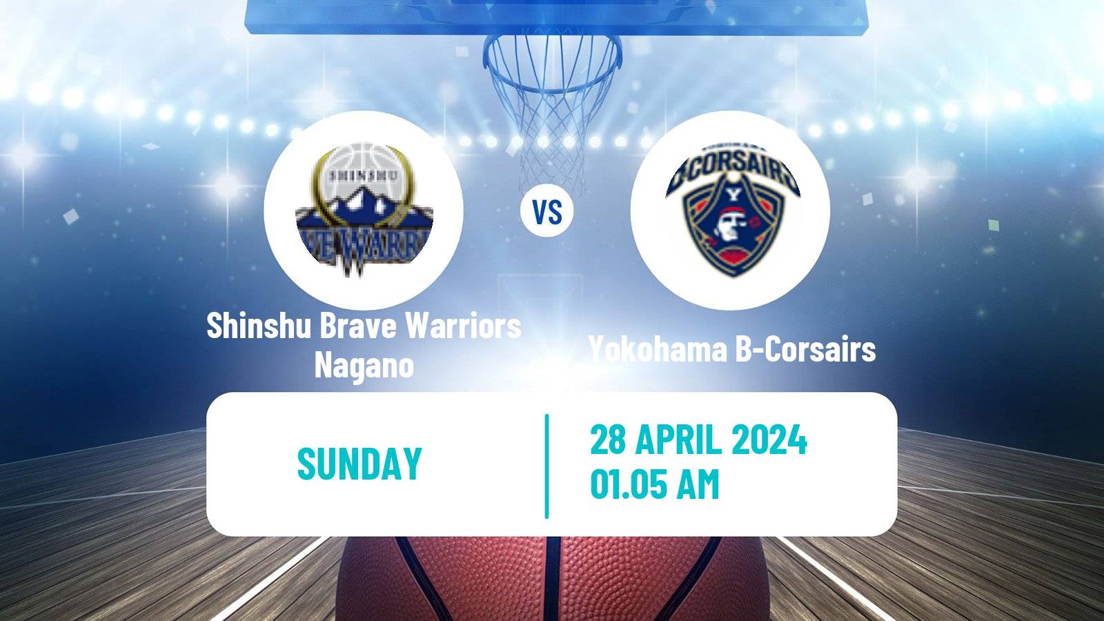 Basketball BJ League Shinshu Brave Warriors Nagano - Yokohama B-Corsairs