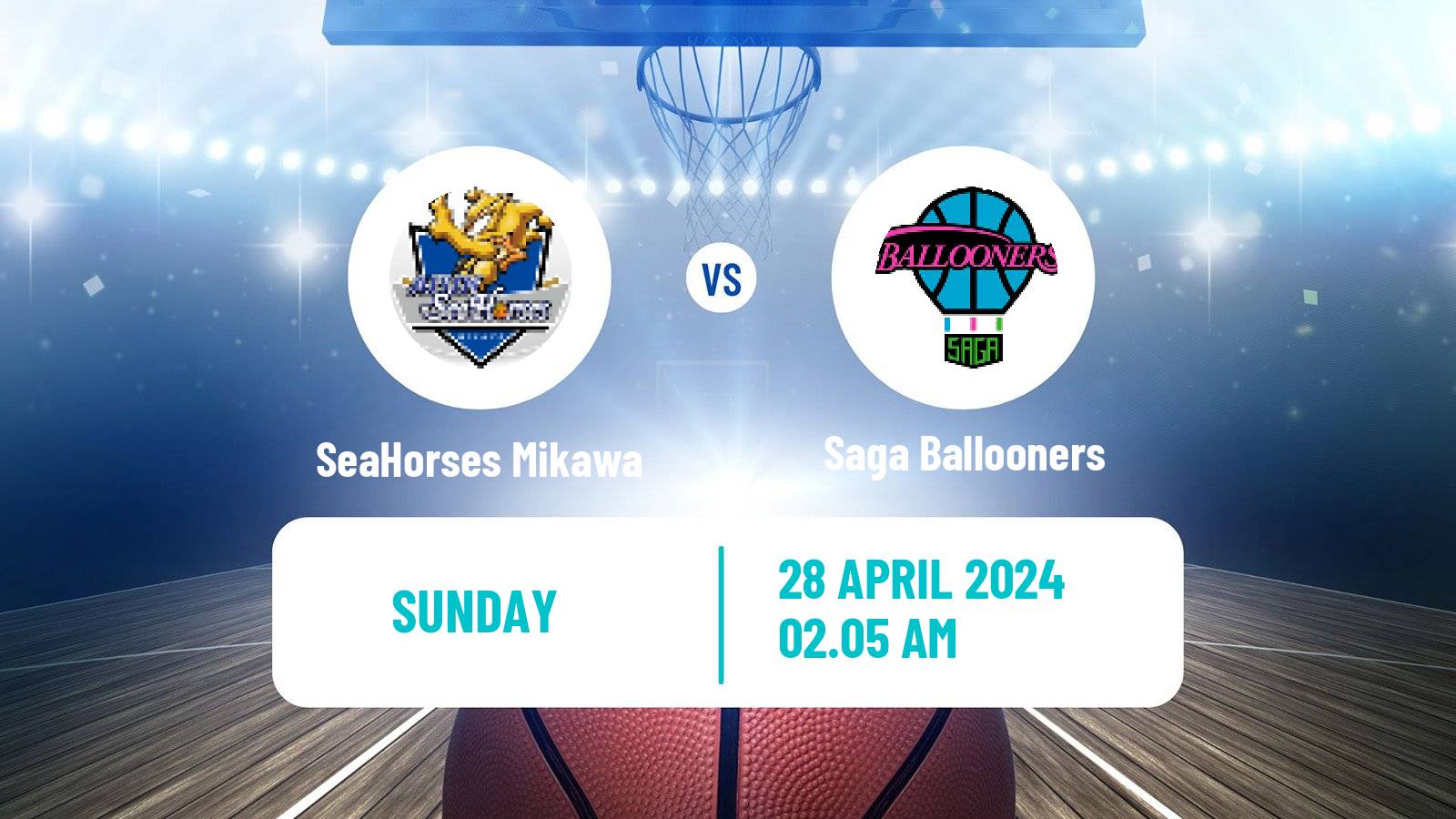 Basketball BJ League SeaHorses Mikawa - Saga Ballooners