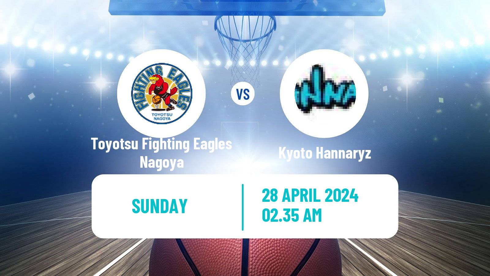 Basketball BJ League Toyotsu Fighting Eagles Nagoya - Kyoto Hannaryz