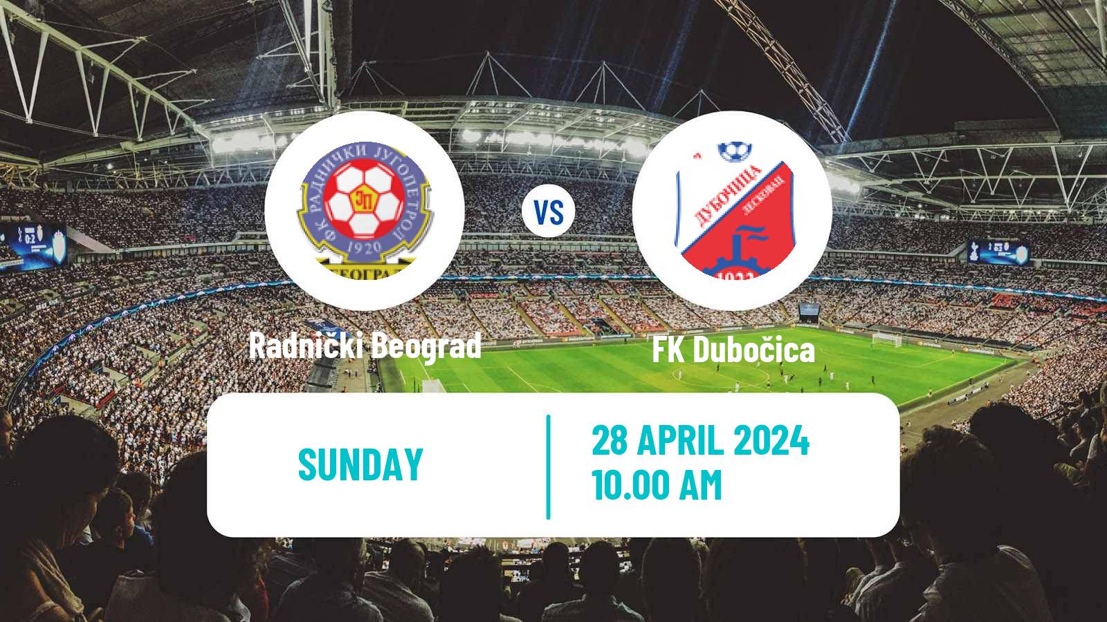 Soccer Serbian Prva Liga Radnički Beograd - Dubočica