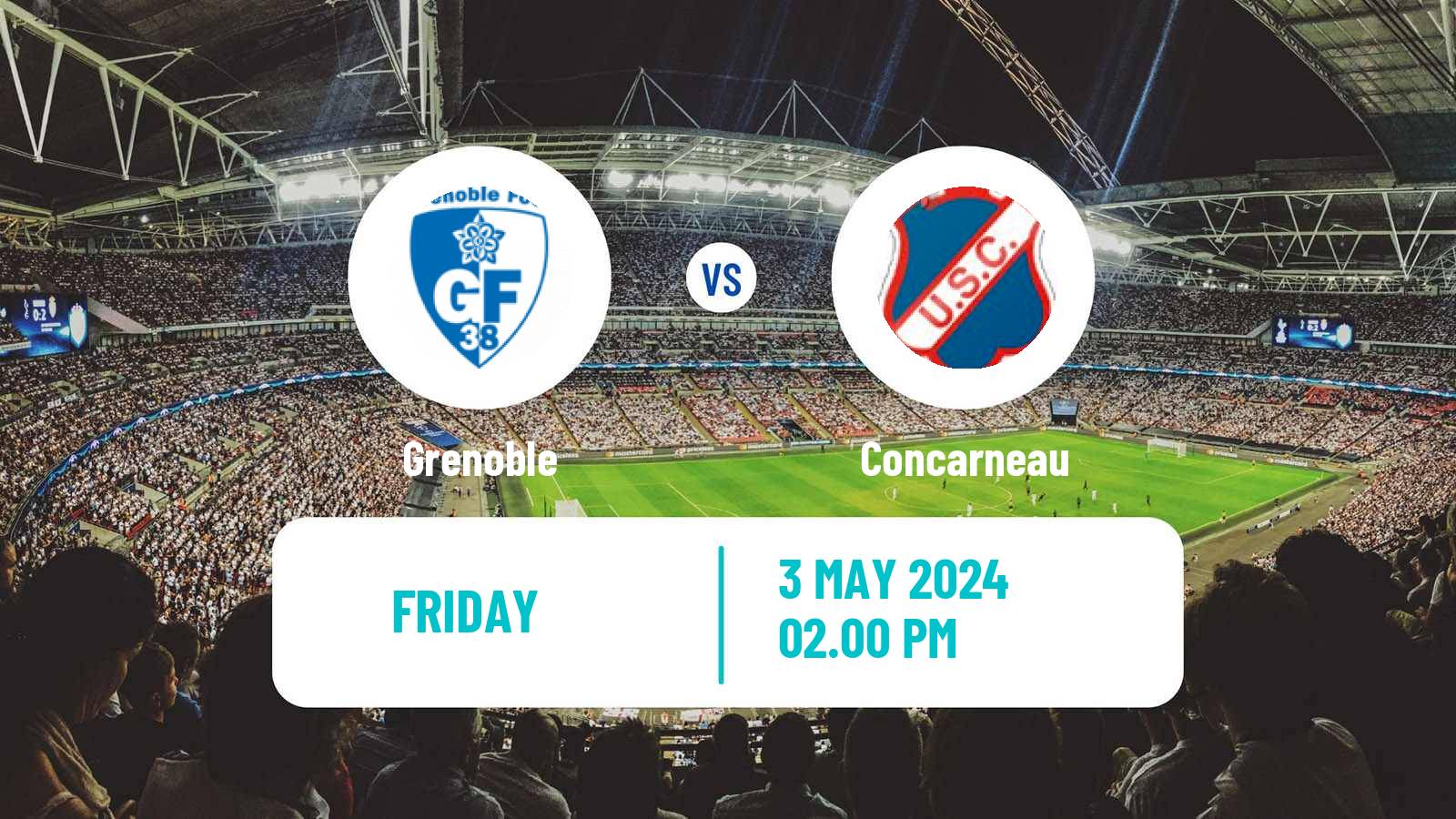 Soccer French Ligue 2 Grenoble - Concarneau