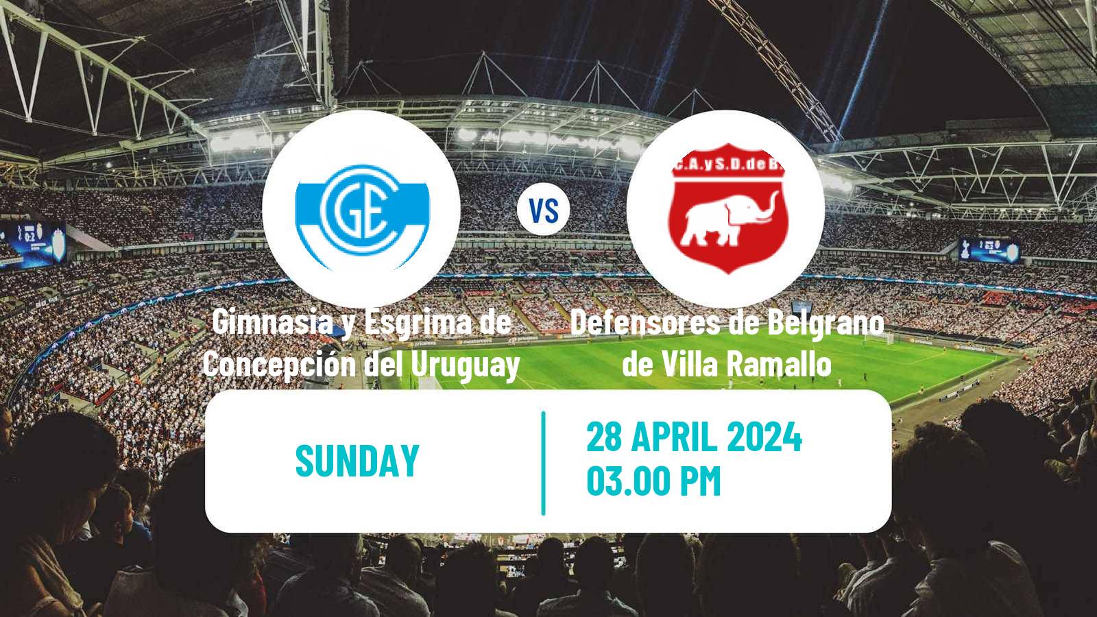 Soccer Argentinian Torneo Federal Gimnasia y Esgrima de Concepción del Uruguay - Defensores de Belgrano de Villa Ramallo