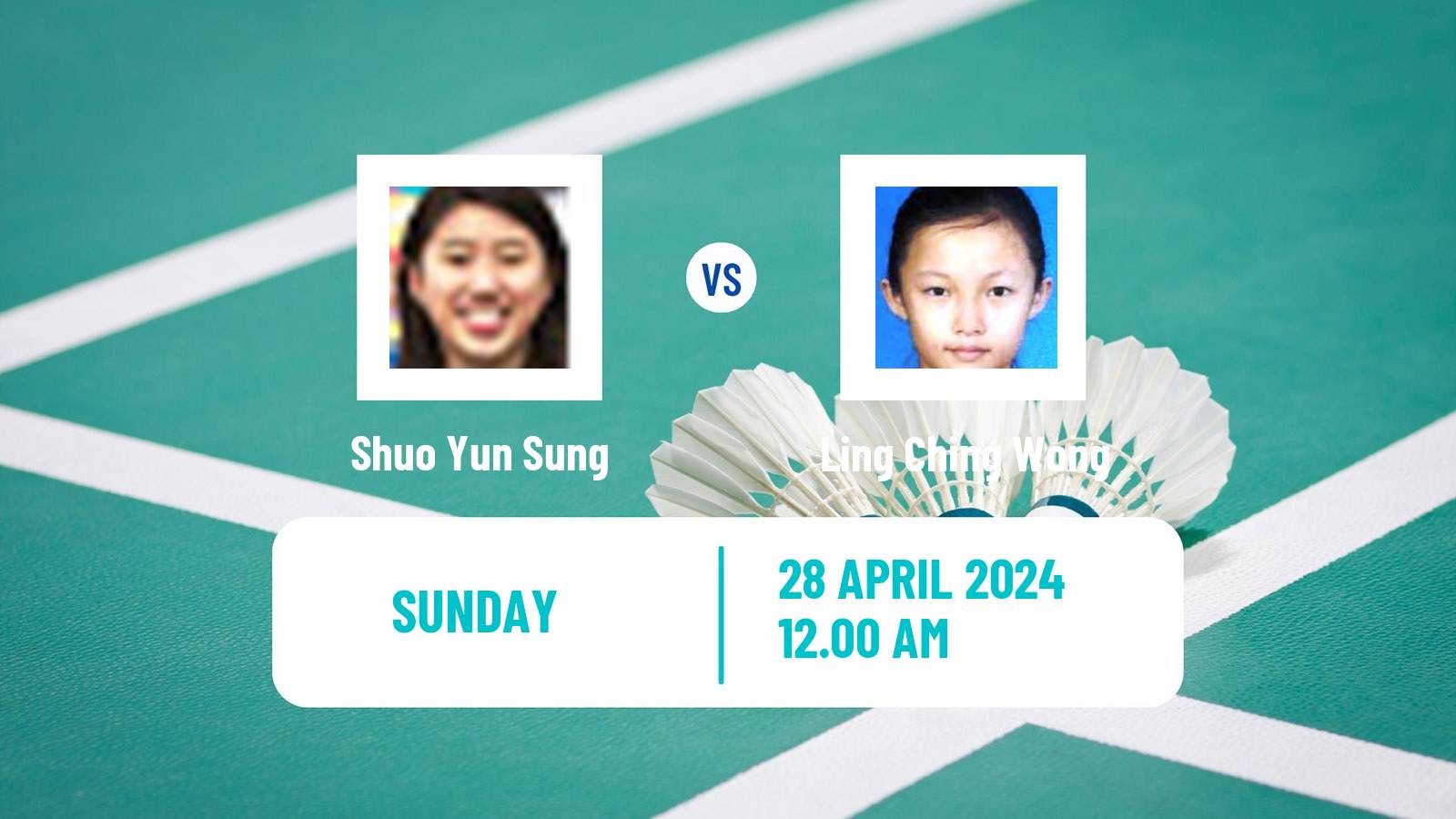 Badminton BWF Uber Cup Women Shuo Yun Sung - Ling Ching Wong