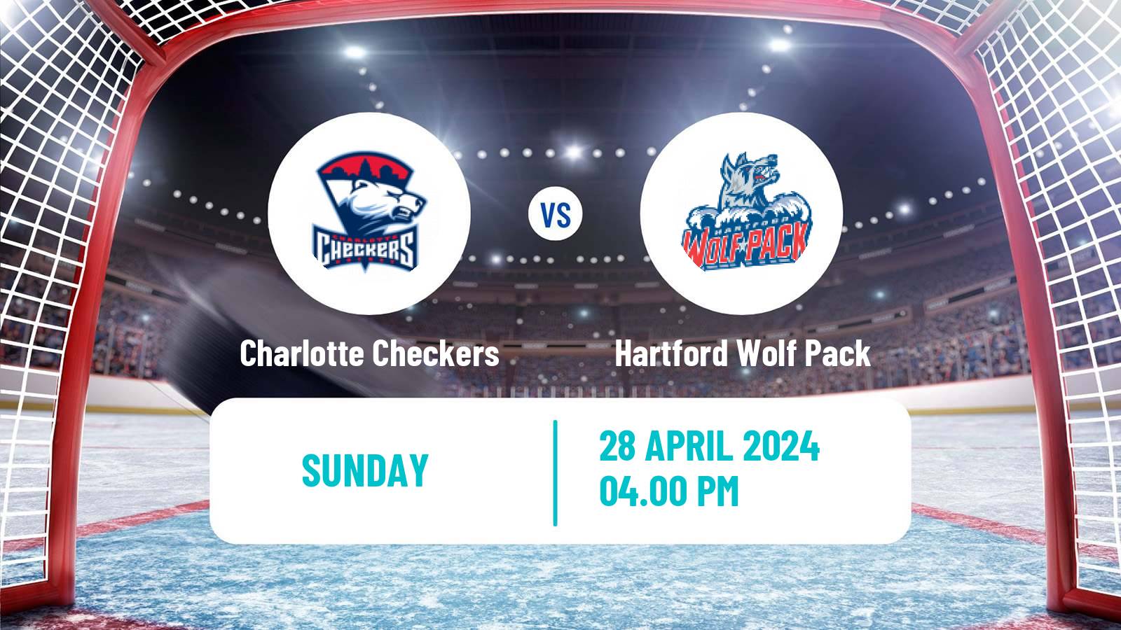 Hockey AHL Charlotte Checkers - Hartford Wolf Pack