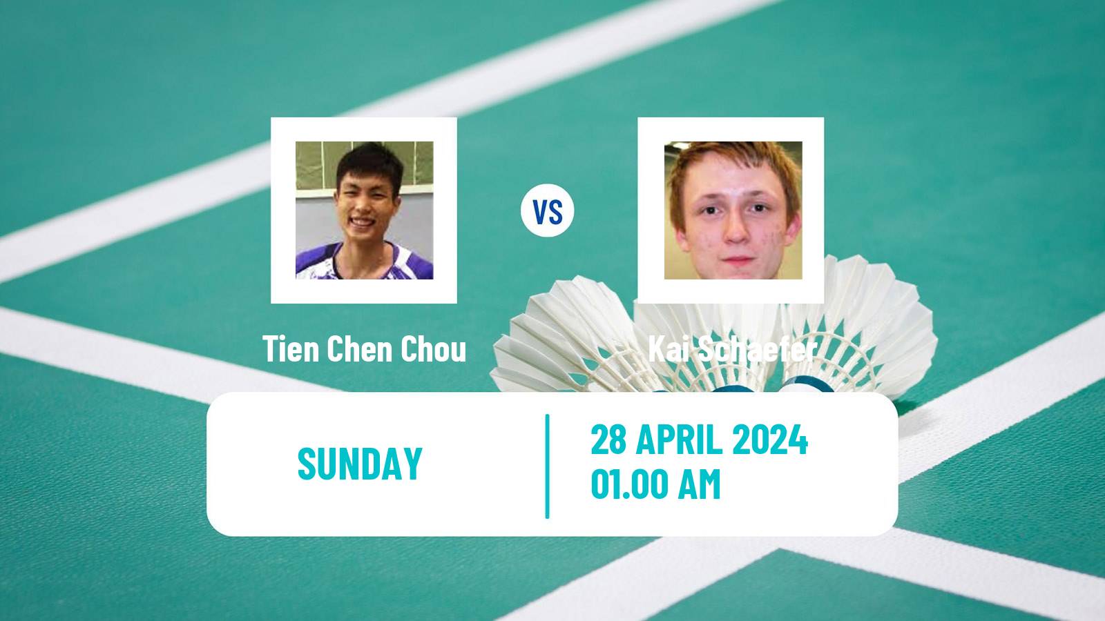 Badminton BWF Thomas Cup Men Tien Chen Chou - Kai Schaefer