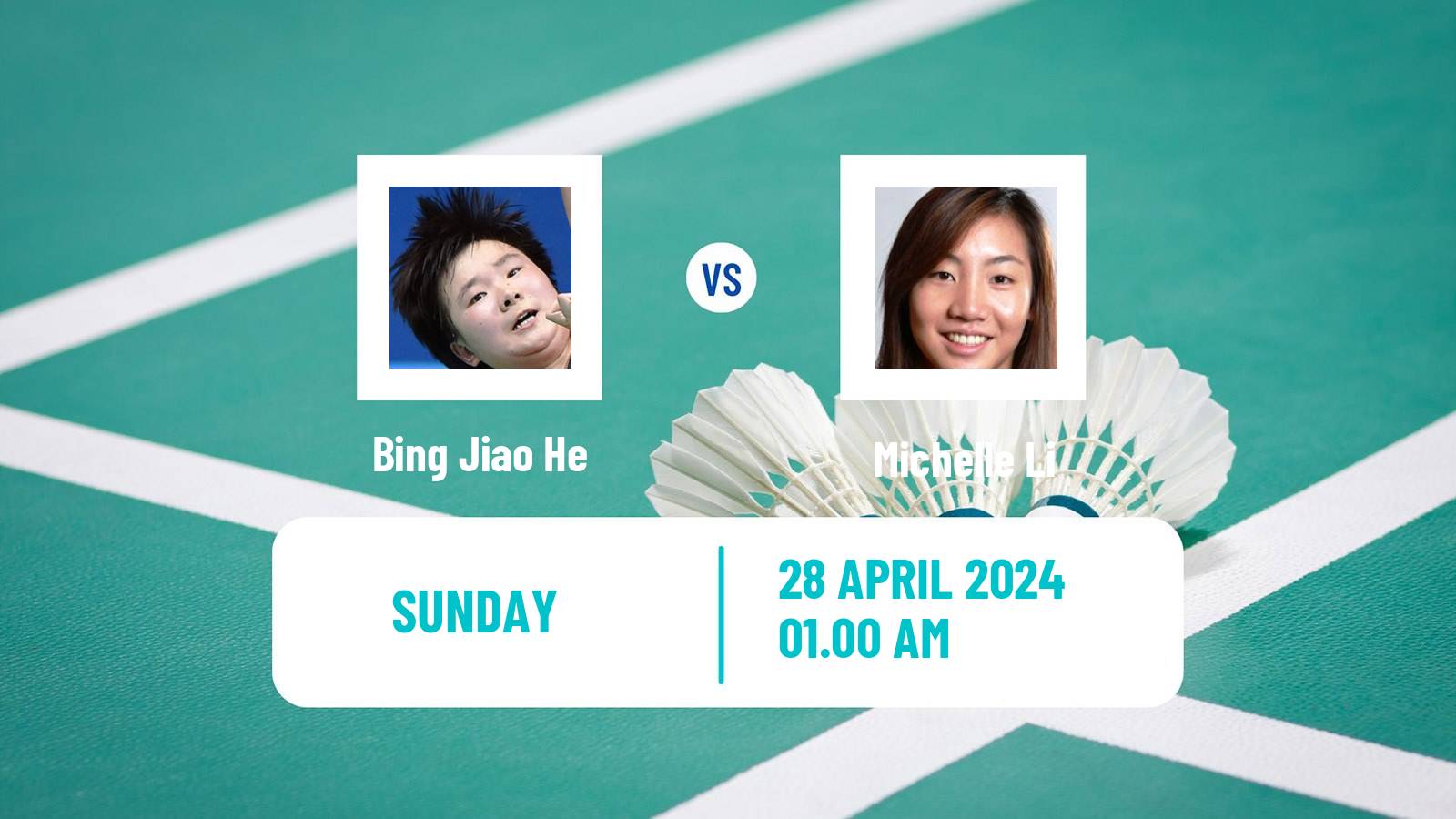 Badminton BWF Uber Cup Women Bing Jiao He - Michelle Li