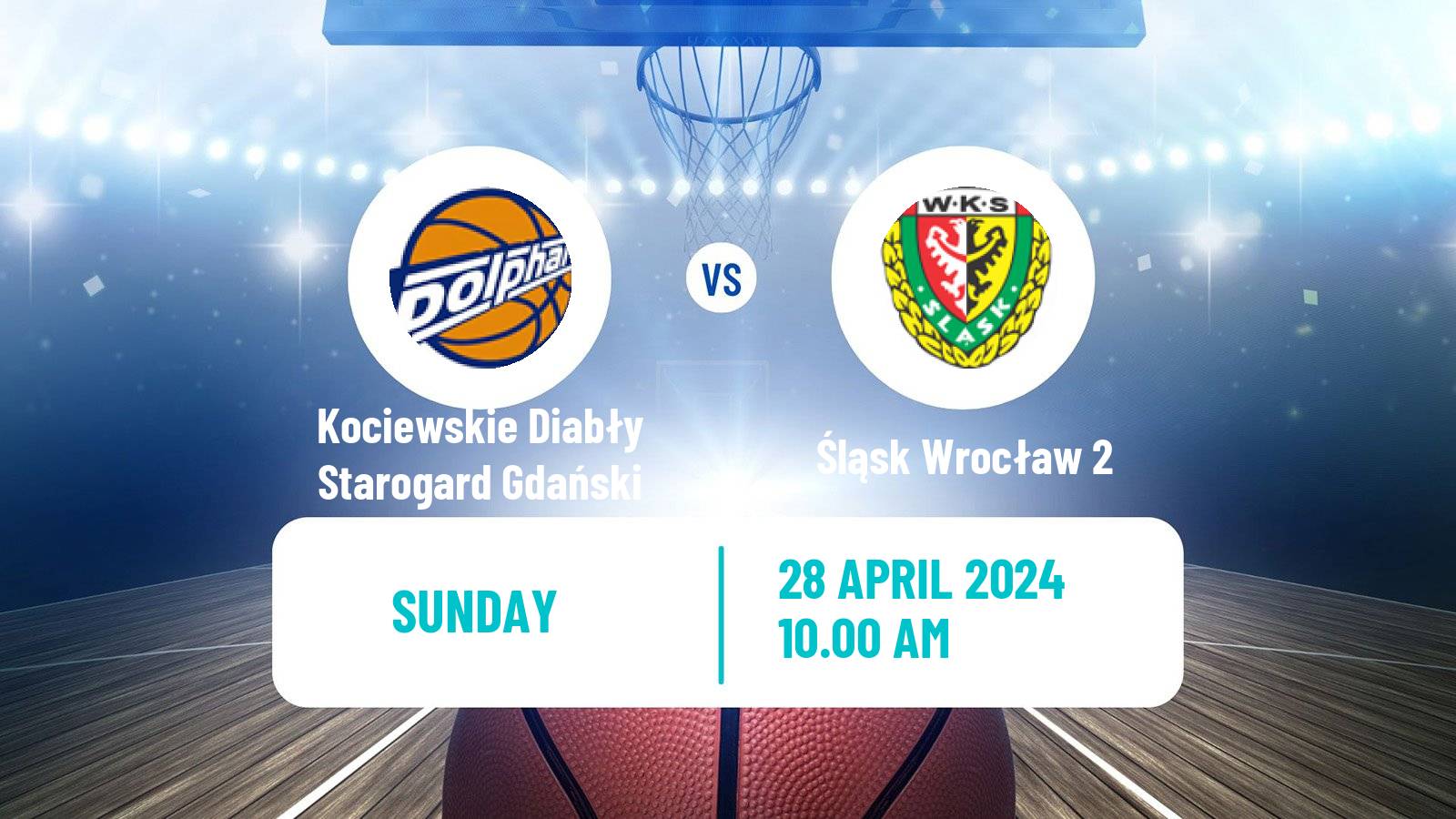 Basketball Polish 1 Liga Basketball Kociewskie Diabły Starogard Gdański - Śląsk Wrocław 2