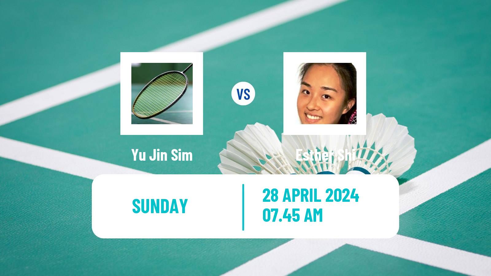 Badminton BWF Uber Cup Women Yu Jin Sim - Esther Shi