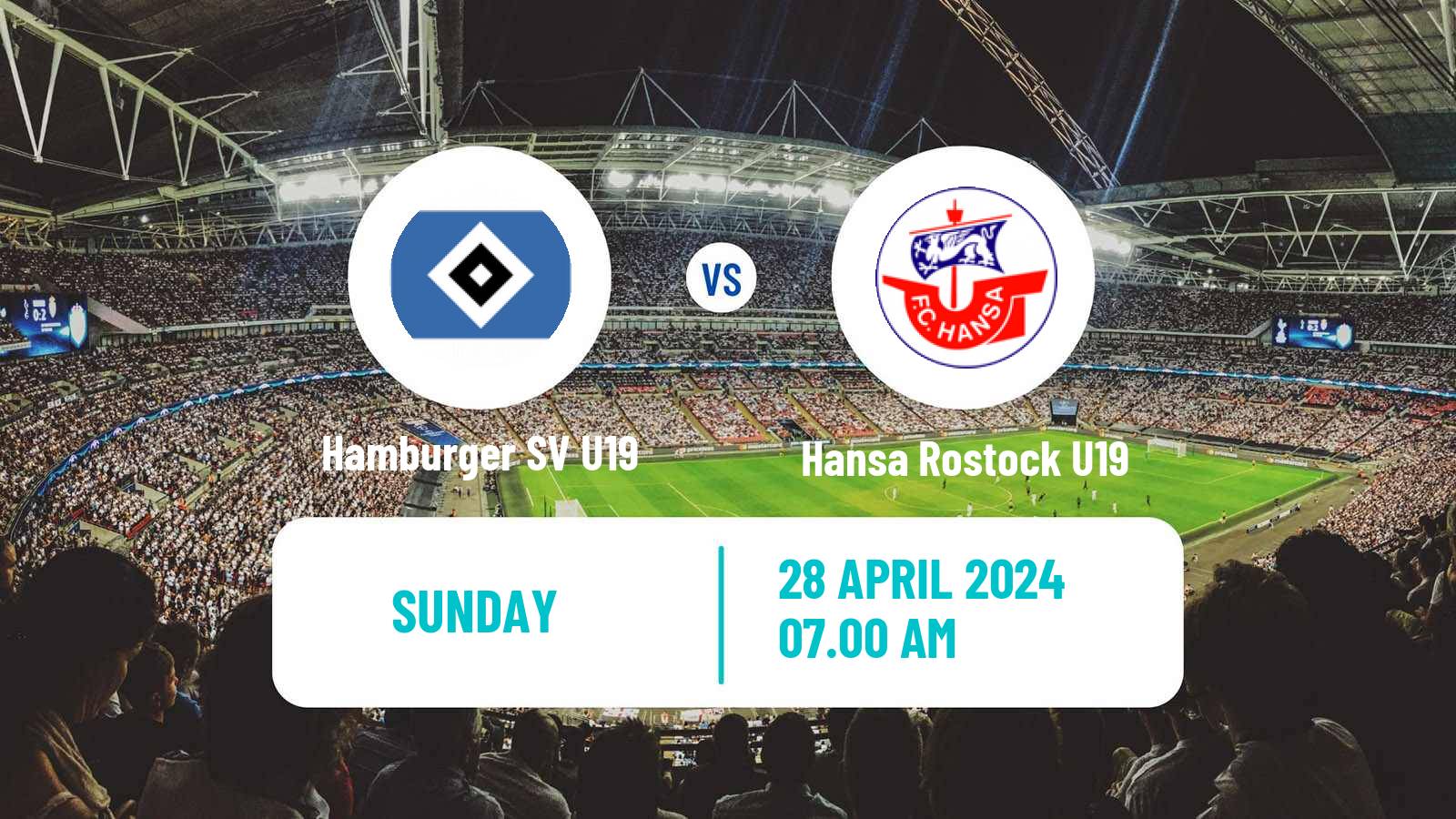 Soccer German Junioren Bundesliga North Hamburger SV U19 - Hansa Rostock U19