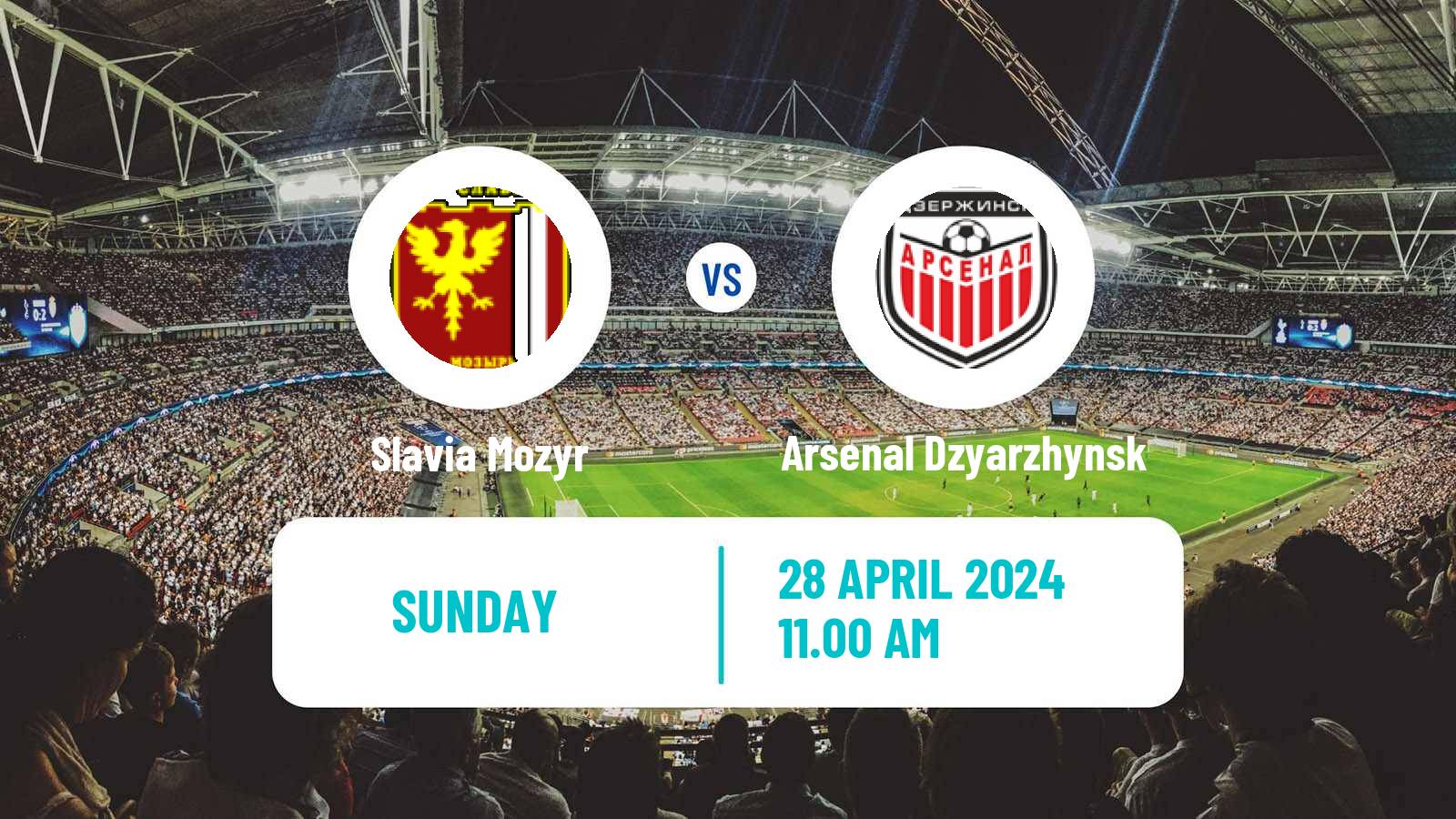 Soccer Belarusian Vysshaya Liga Slavia Mozyr - Arsenal Dzyarzhynsk