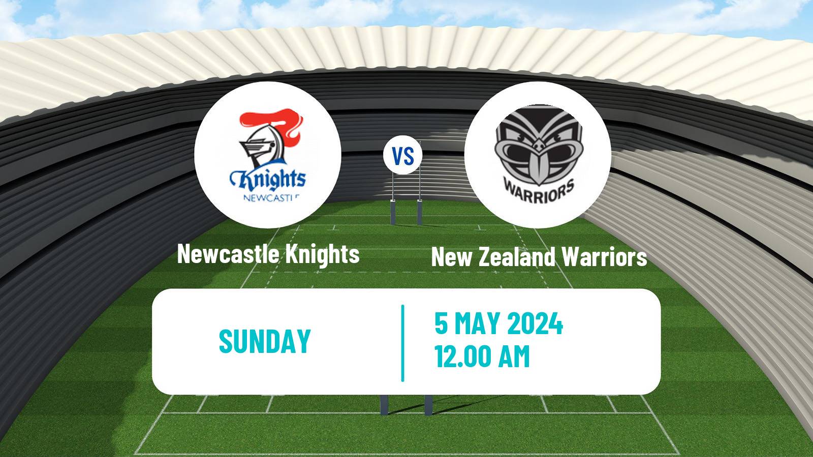 Rugby league Australian NRL Newcastle Knights - New Zealand Warriors