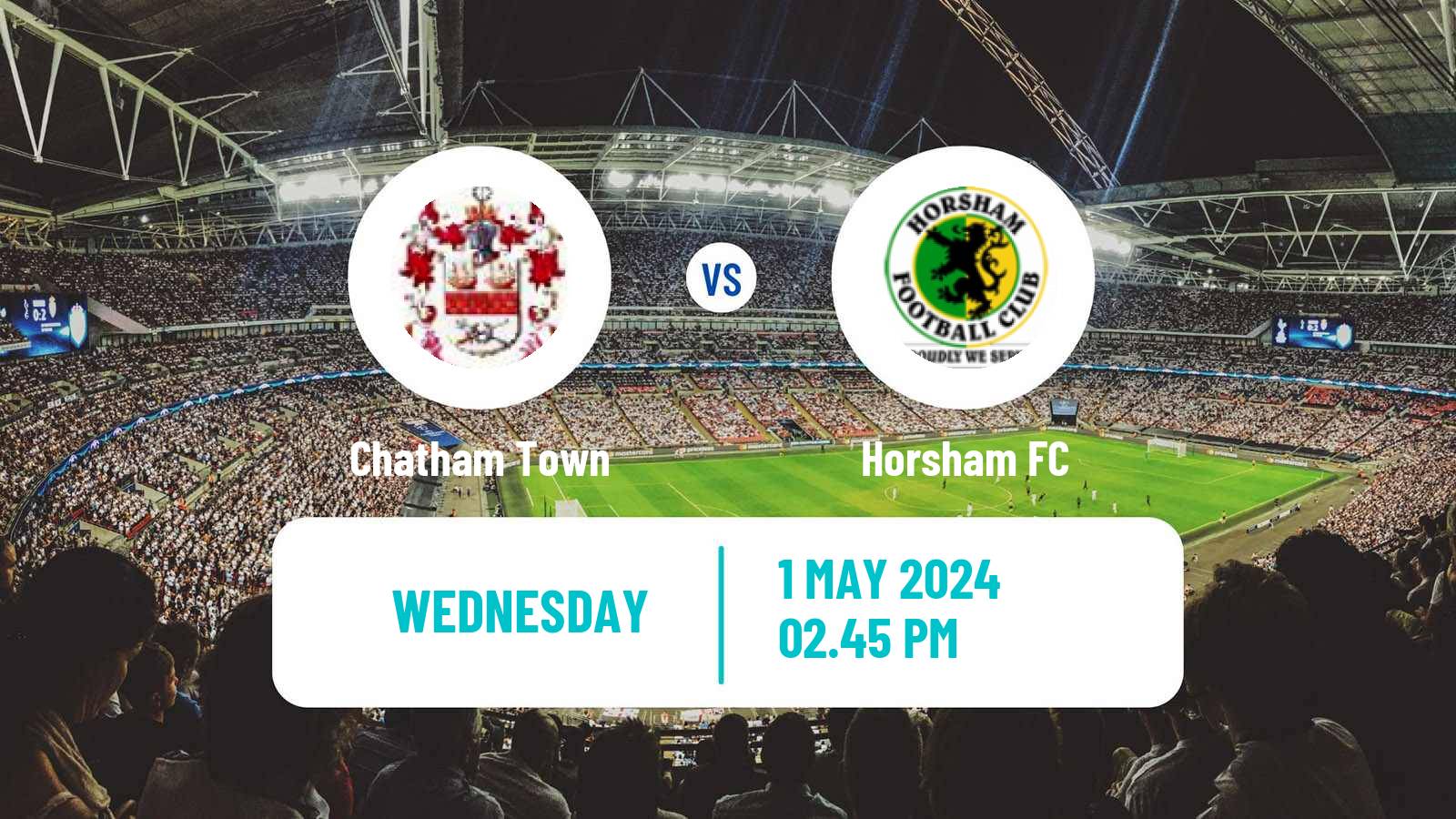 Soccer English Isthmian League Premier Division Chatham Town - Horsham