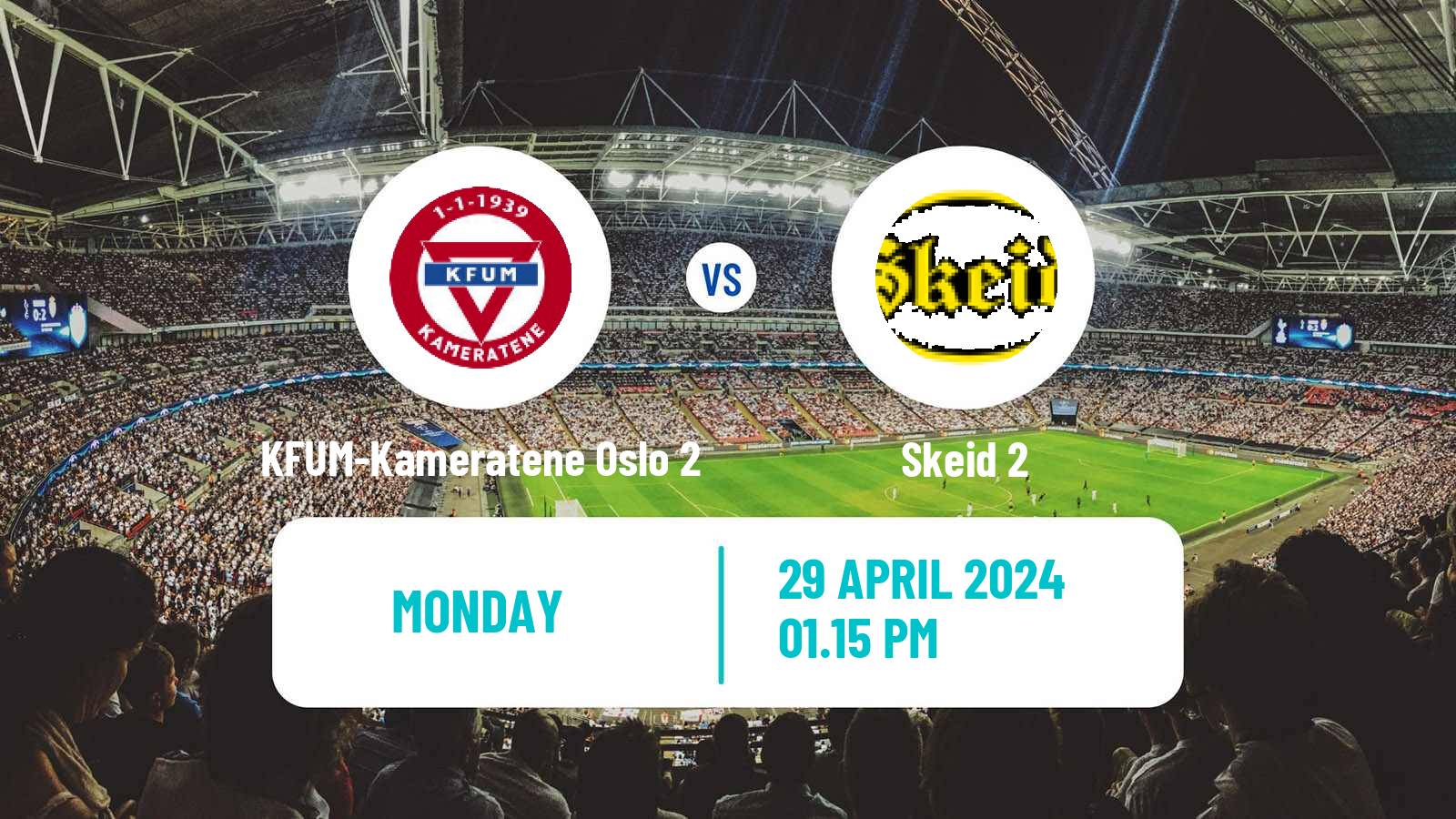 Soccer Norwegian Division 3 - Group 3 KFUM-Kameratene Oslo 2 - Skeid 2