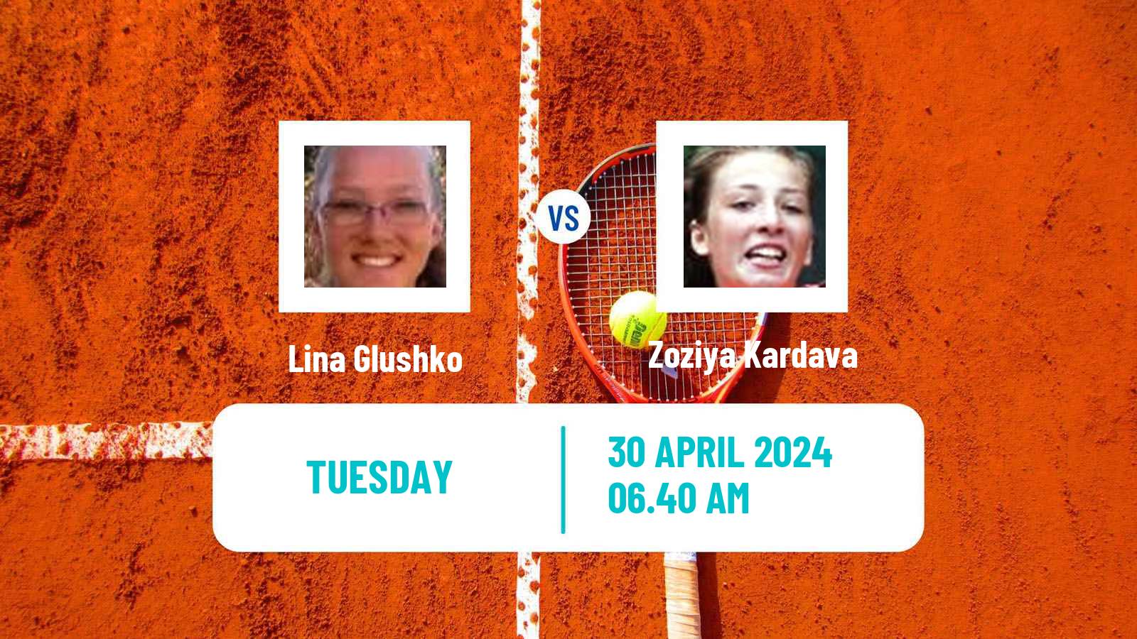 Tennis ITF W50 Lopota 2 Women Lina Glushko - Zoziya Kardava