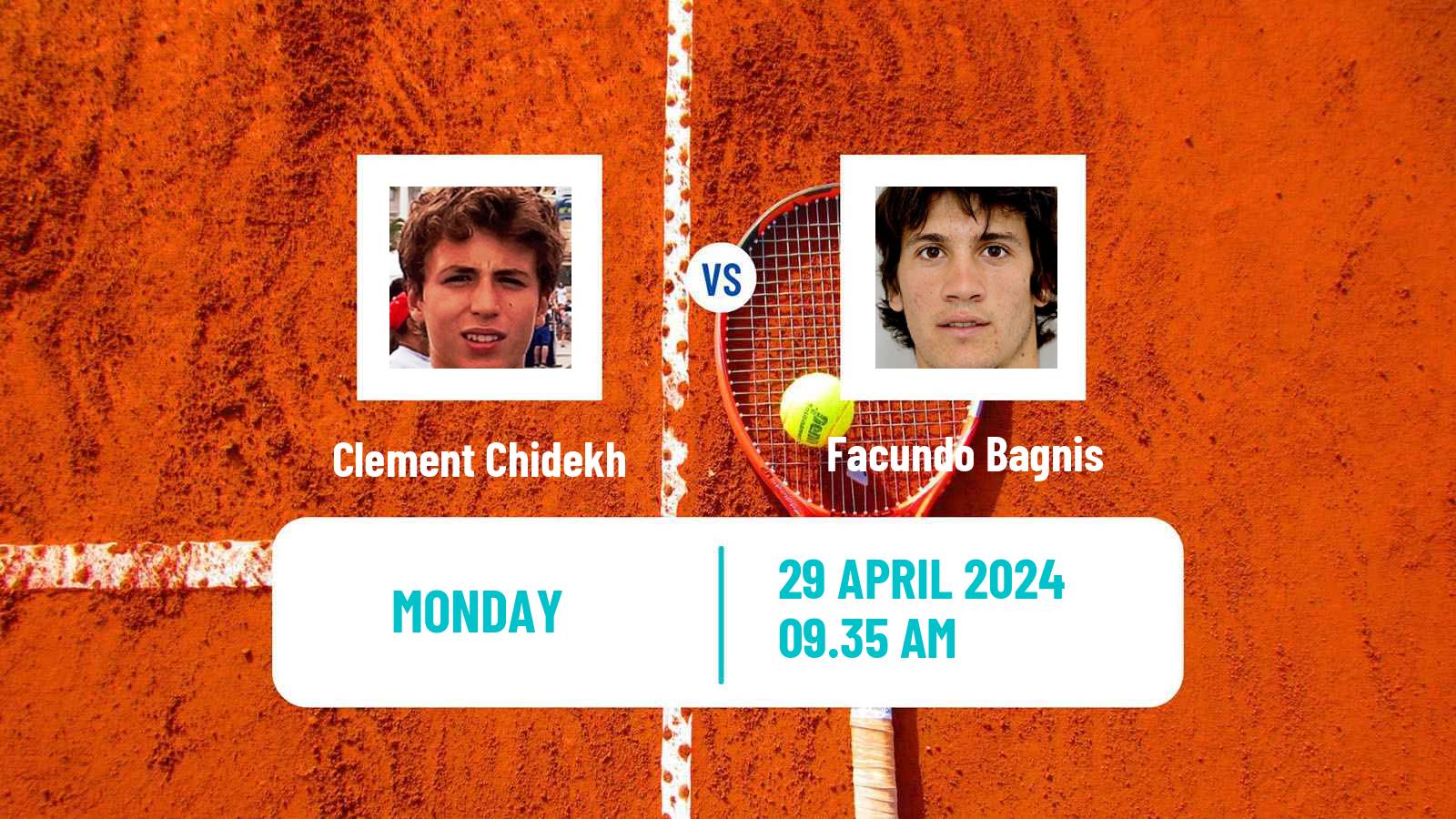 Tennis Aix En Provence Challenger Men Clement Chidekh - Facundo Bagnis