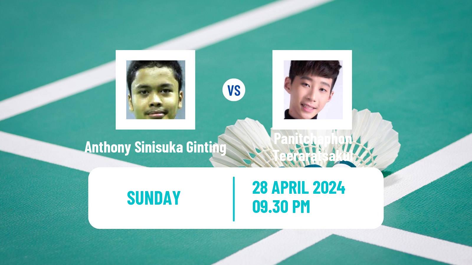 Badminton BWF Thomas Cup Men Anthony Sinisuka Ginting - Panitchaphon Teeraratsakul