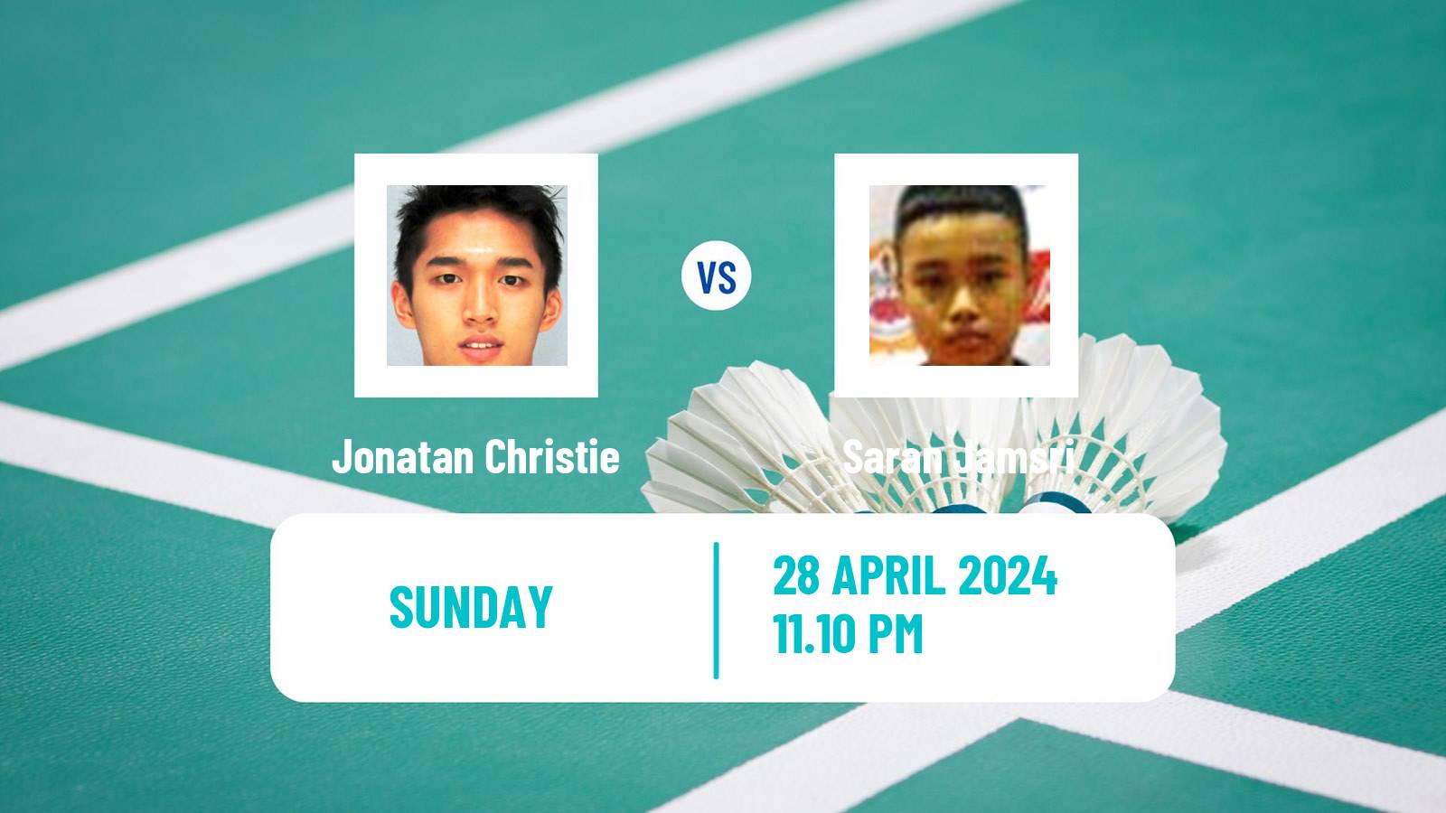 Badminton BWF Thomas Cup Men Jonatan Christie - Saran Jamsri